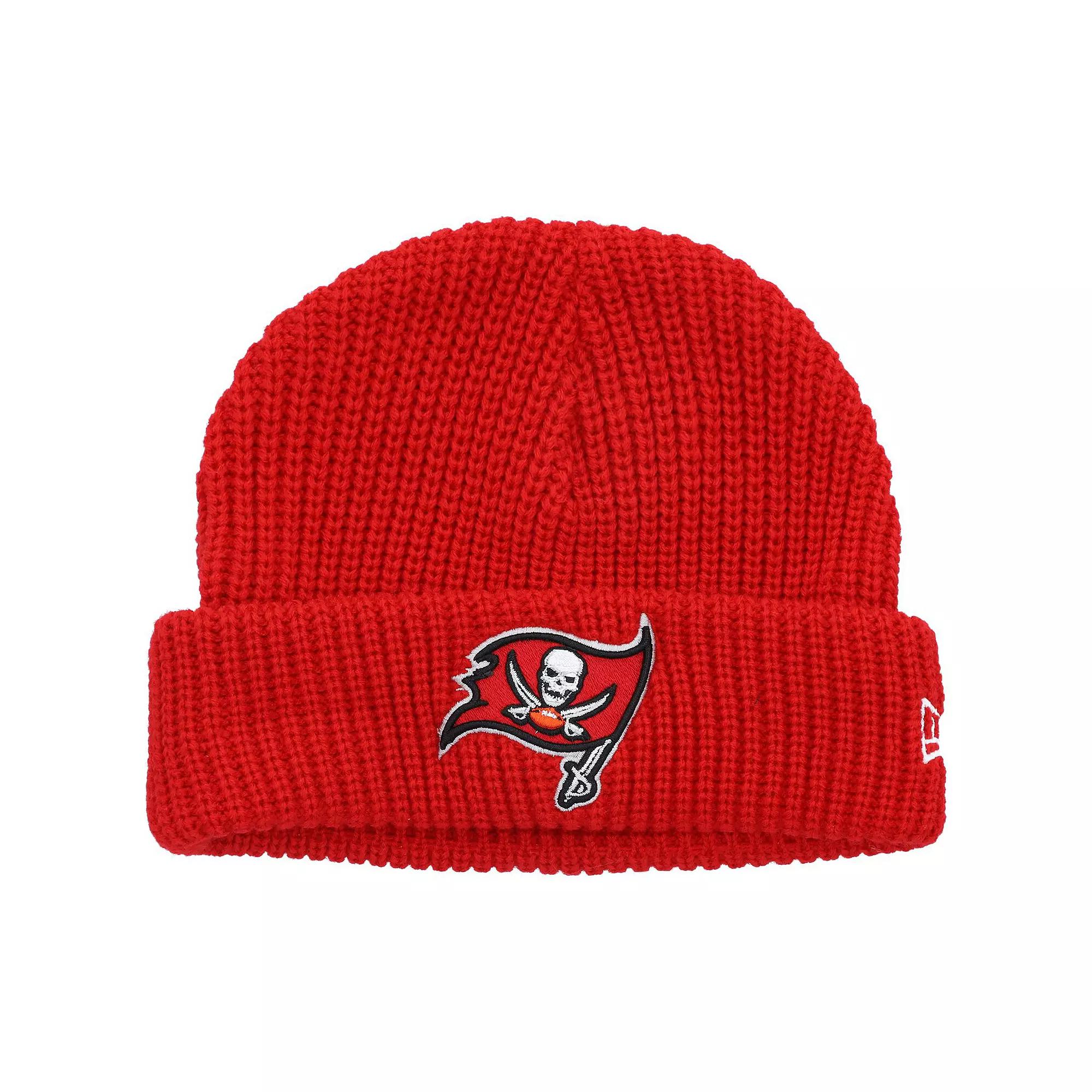 Men's New Era Red Tampa Bay Buccaneers Fisherman Skully Cuffed Knit Hat Product Image