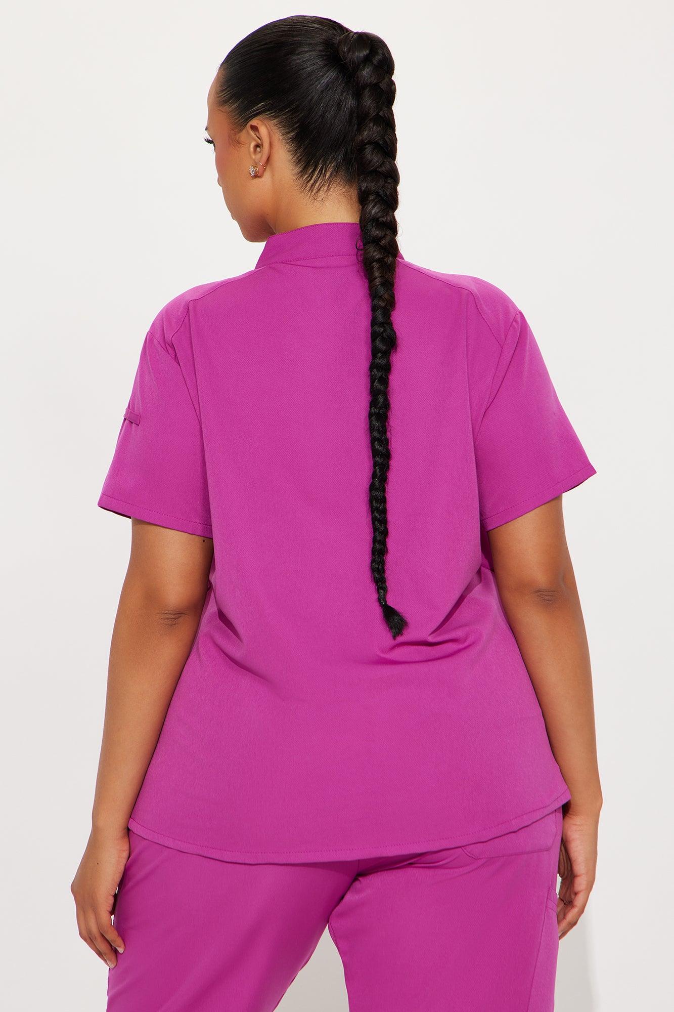 On The Go 4 Way Stretch Uniform Scrub Jogger Set - Magenta Product Image