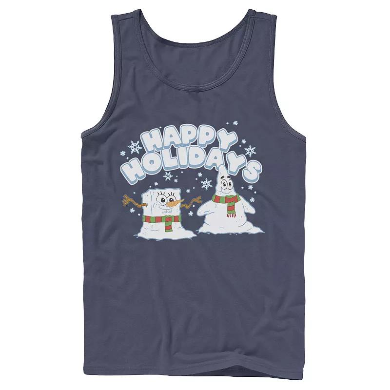 Men's Nickelodeon SpongeBob SquarePants Snowmen Happy Holidays Tank Top,  Product Image