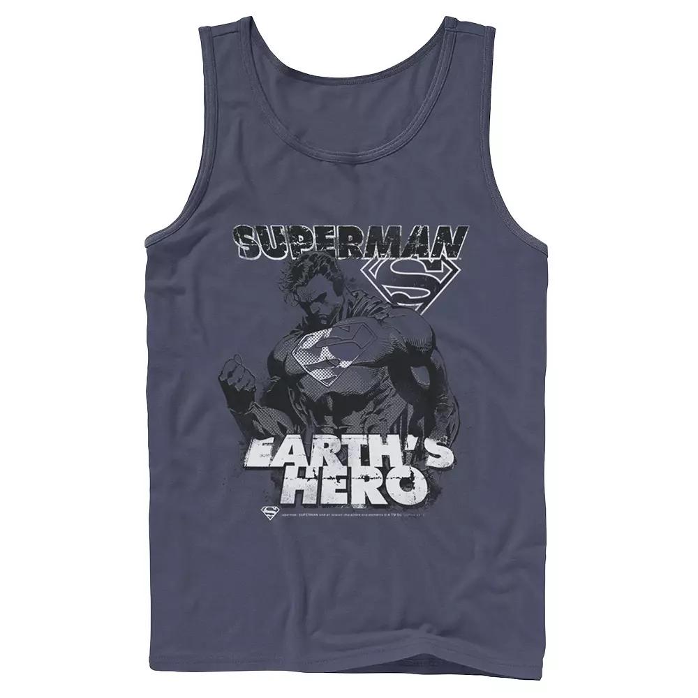 Men's DC Comics Superman Earth's Hero Sketched Poster Tank Top,  Product Image