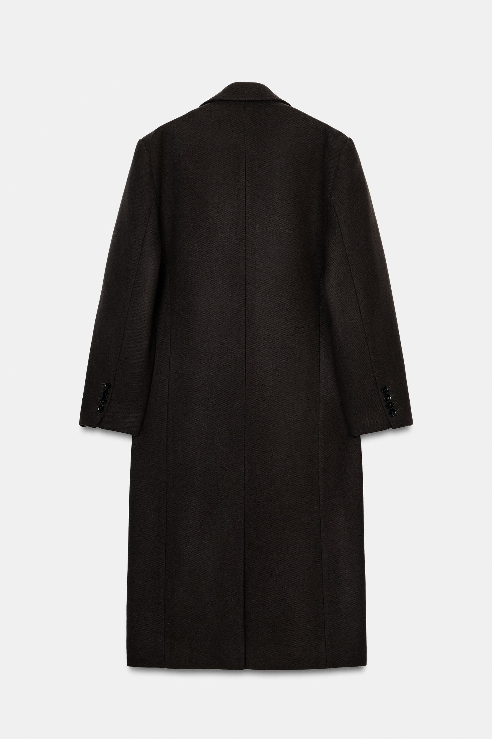 OVERSIZED DOUBLE-BREASTED WOOL COAT ZW COLLECTION Product Image