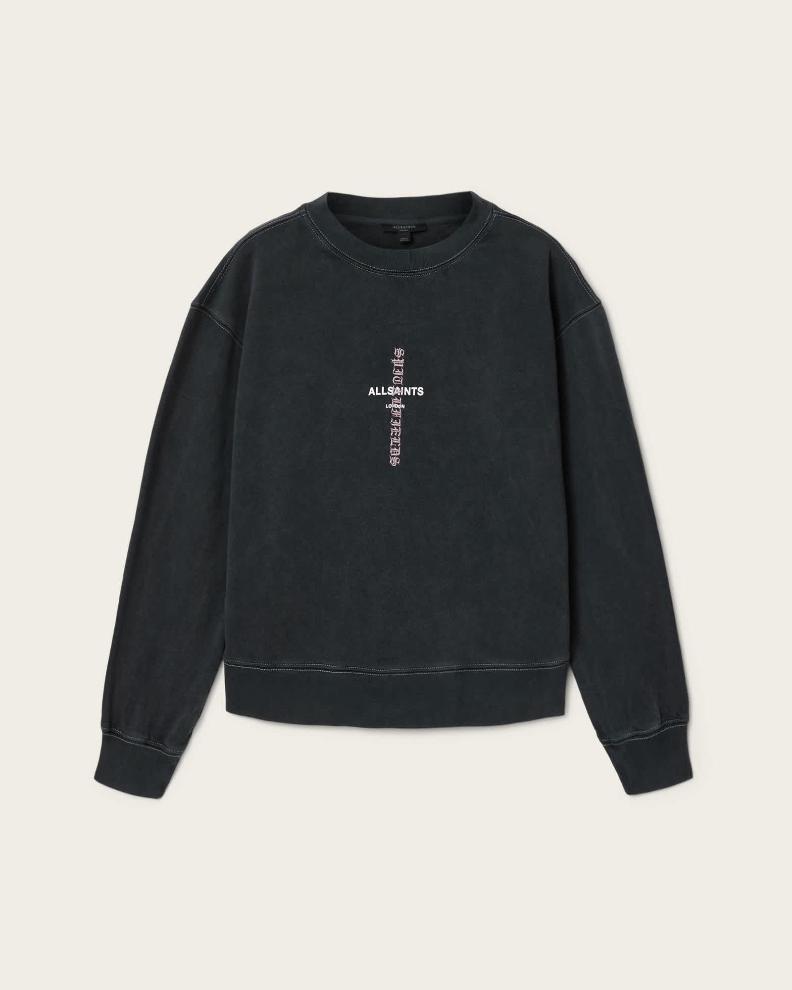 Knox Pippa Sweatshirt Washed Black | ALLSAINTS US Product Image