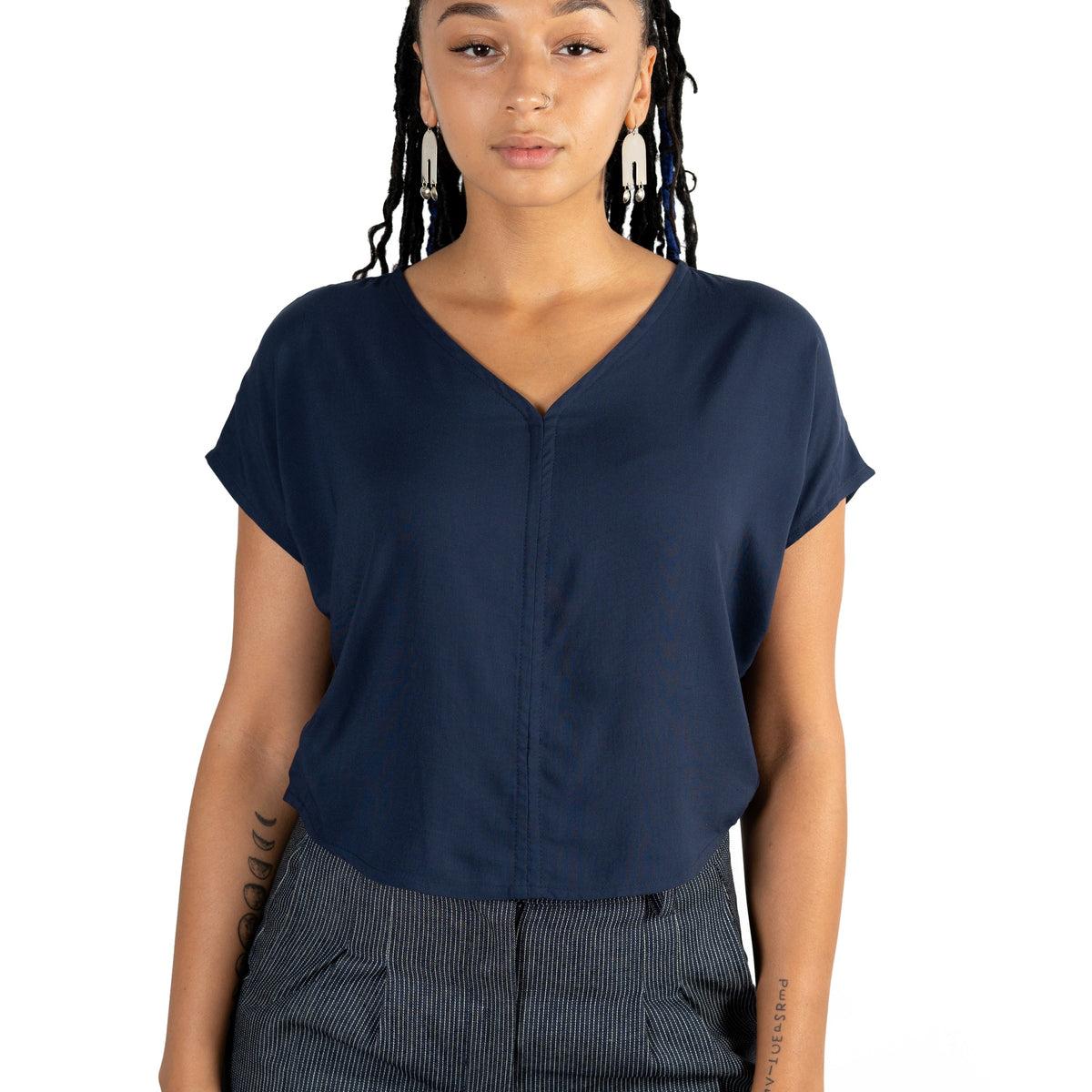 Dolman top in Navy Rayon Challis Product Image