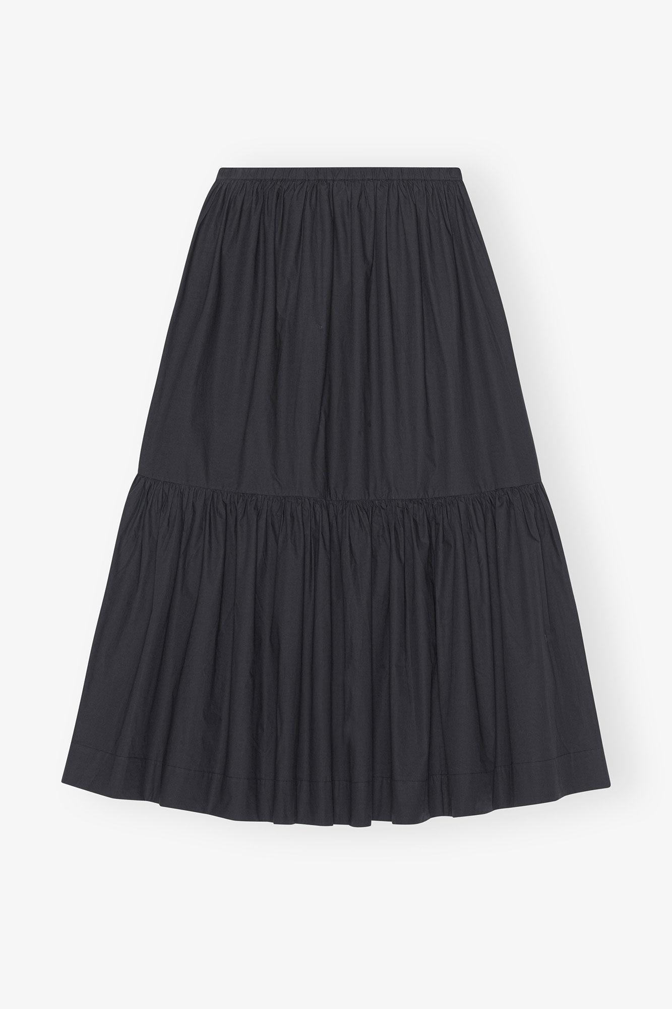 Cotton Poplin Maxi Flounce Skirt Product Image
