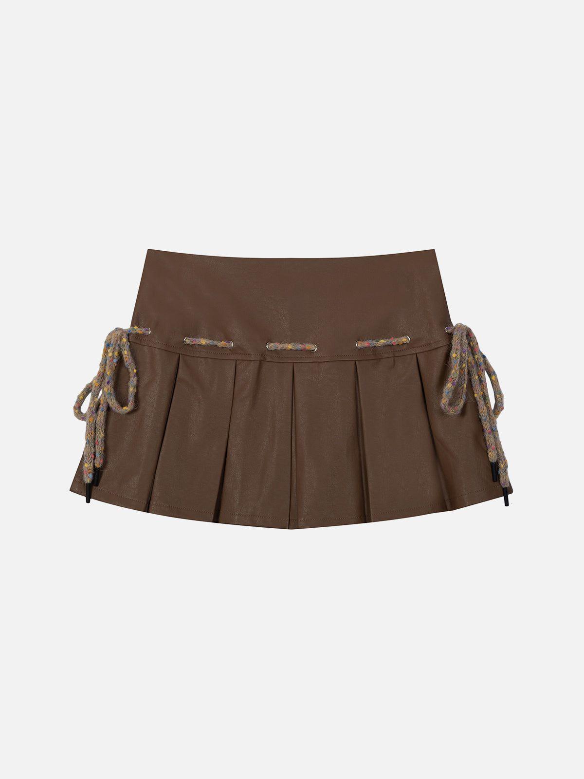 Aelfric Eden Drawstring Wrinkle Faux Leather Skirt Female Product Image