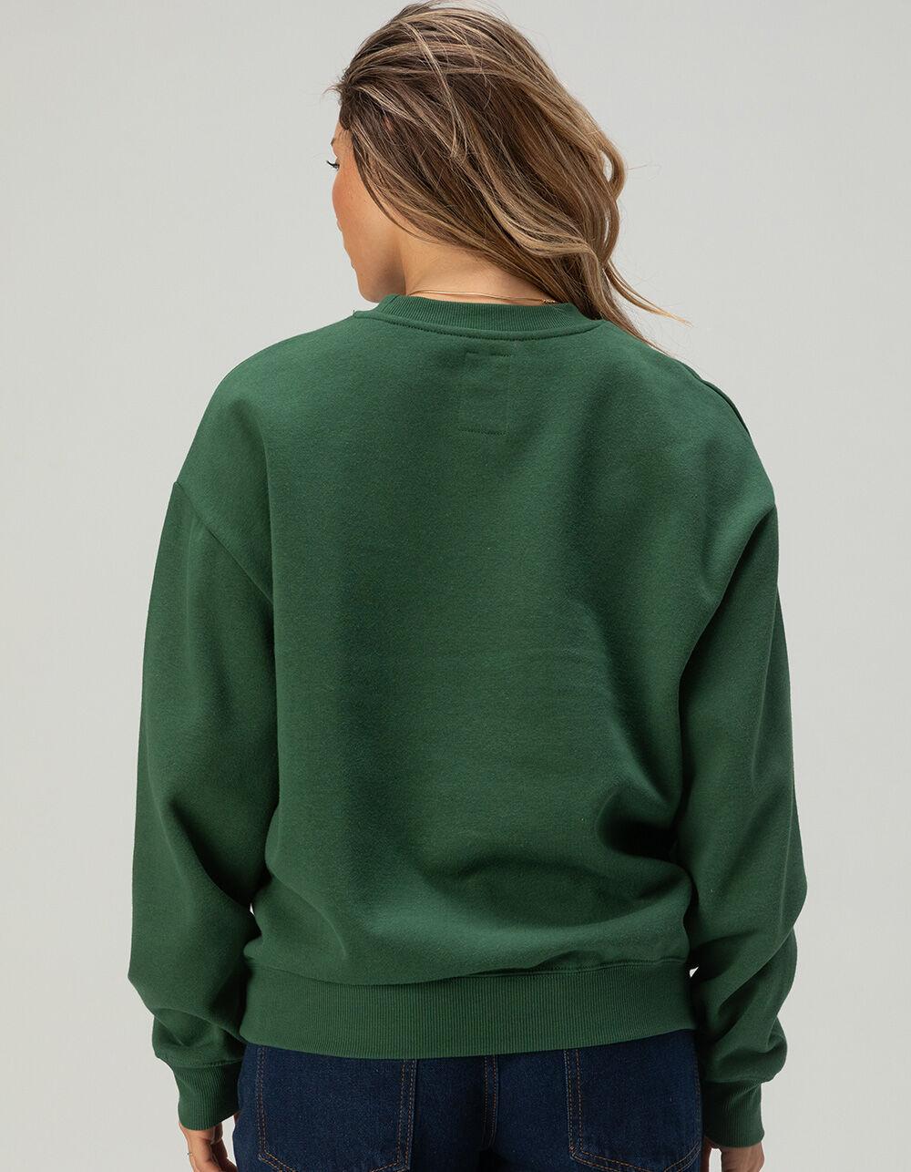 RSQ x Peanuts Christmas Tree Womens Crewneck Sweatshirt - GREEN Product Image