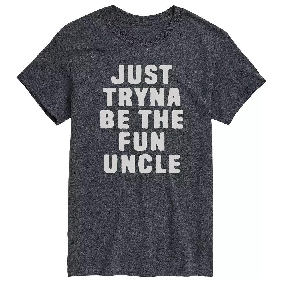 Big & Tall Just Tryna Be The Fun Uncle Graphic Tee, Men's,  Product Image