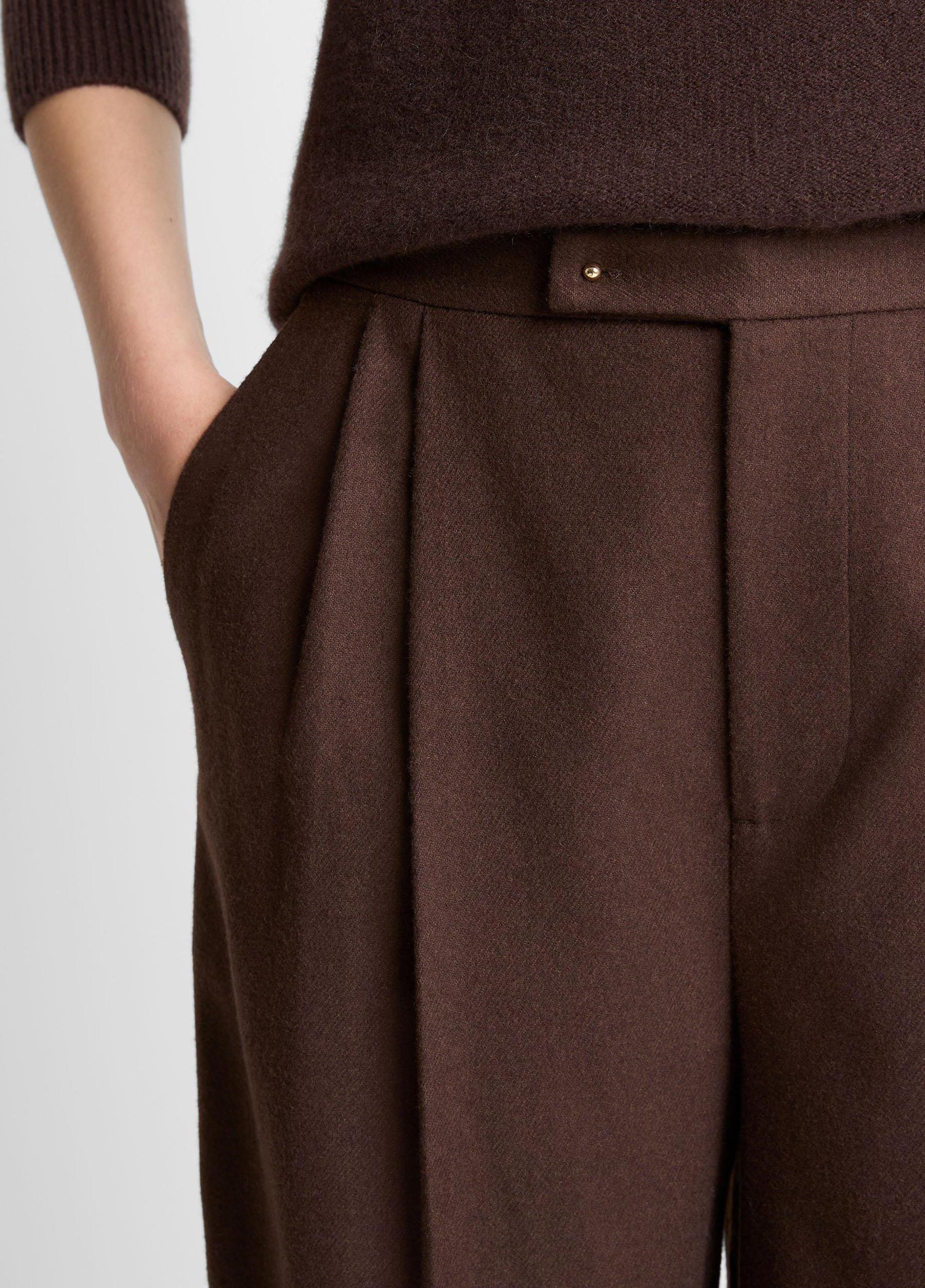 Italian Wool-Blend Pleated Wide-Leg Trouser Product Image