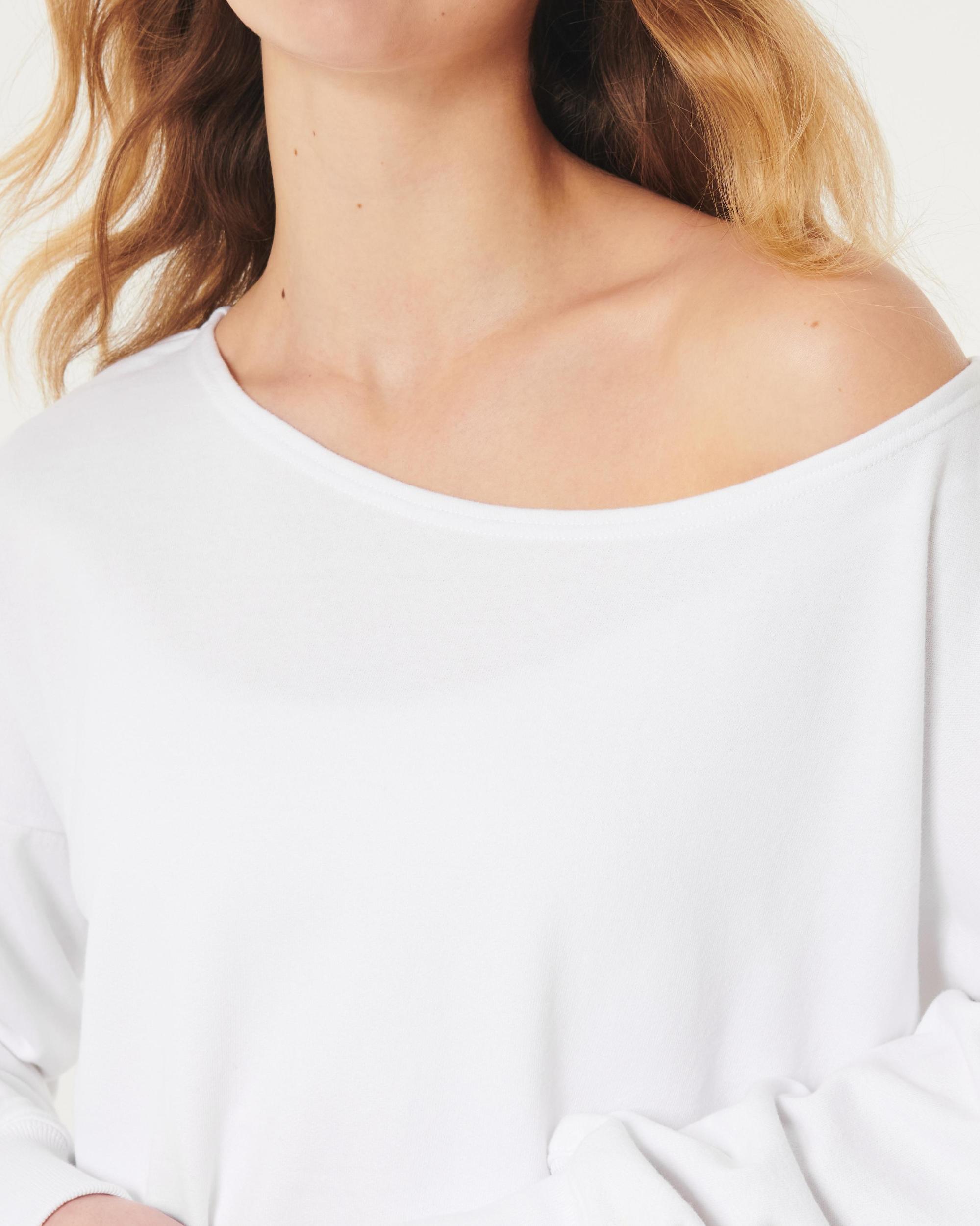 Easy Terry Off-the-Shoulder Sweatshirt Product Image