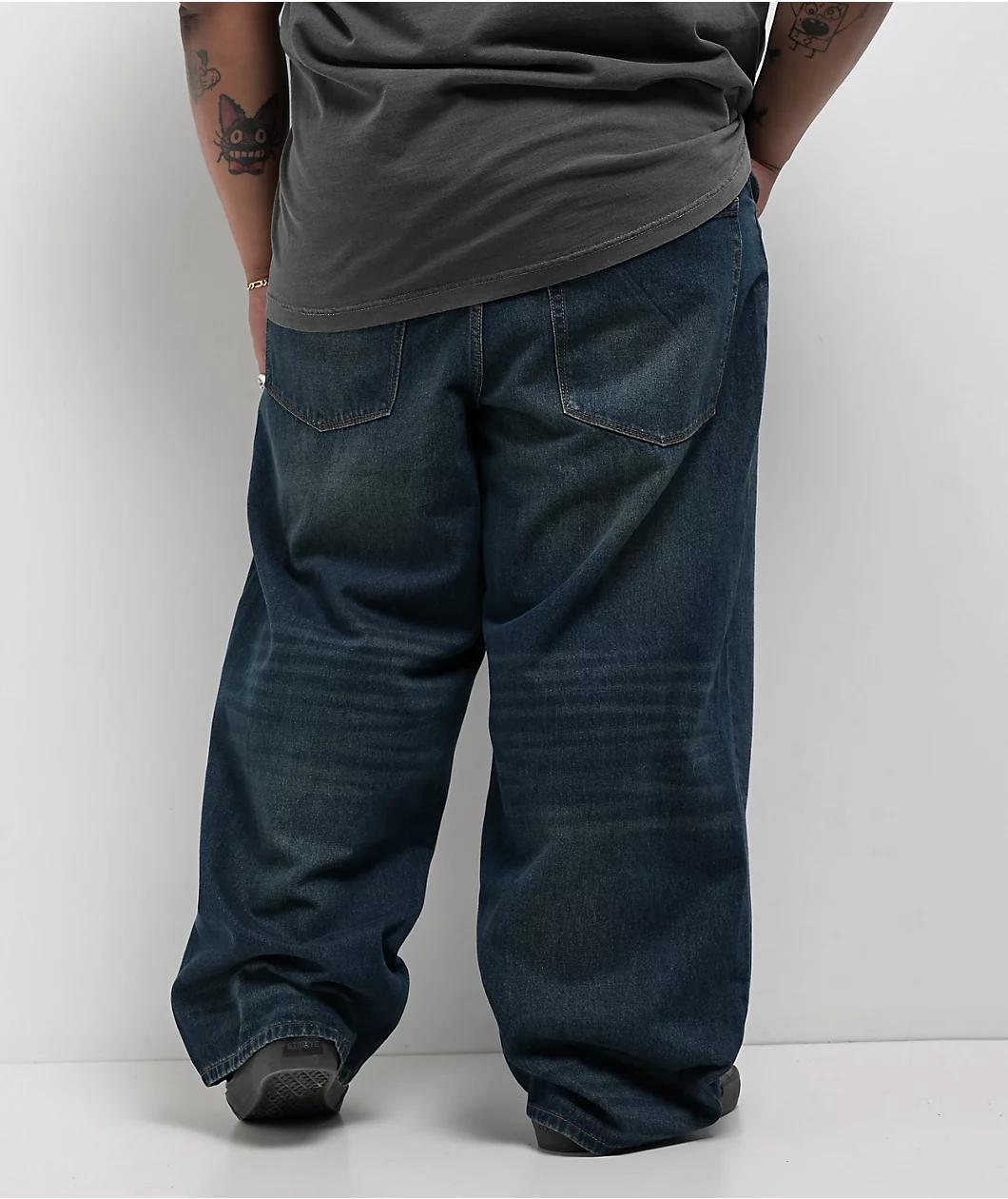 Empyre Ultra Wide Leg Bronco Wash Skate Jeans Product Image