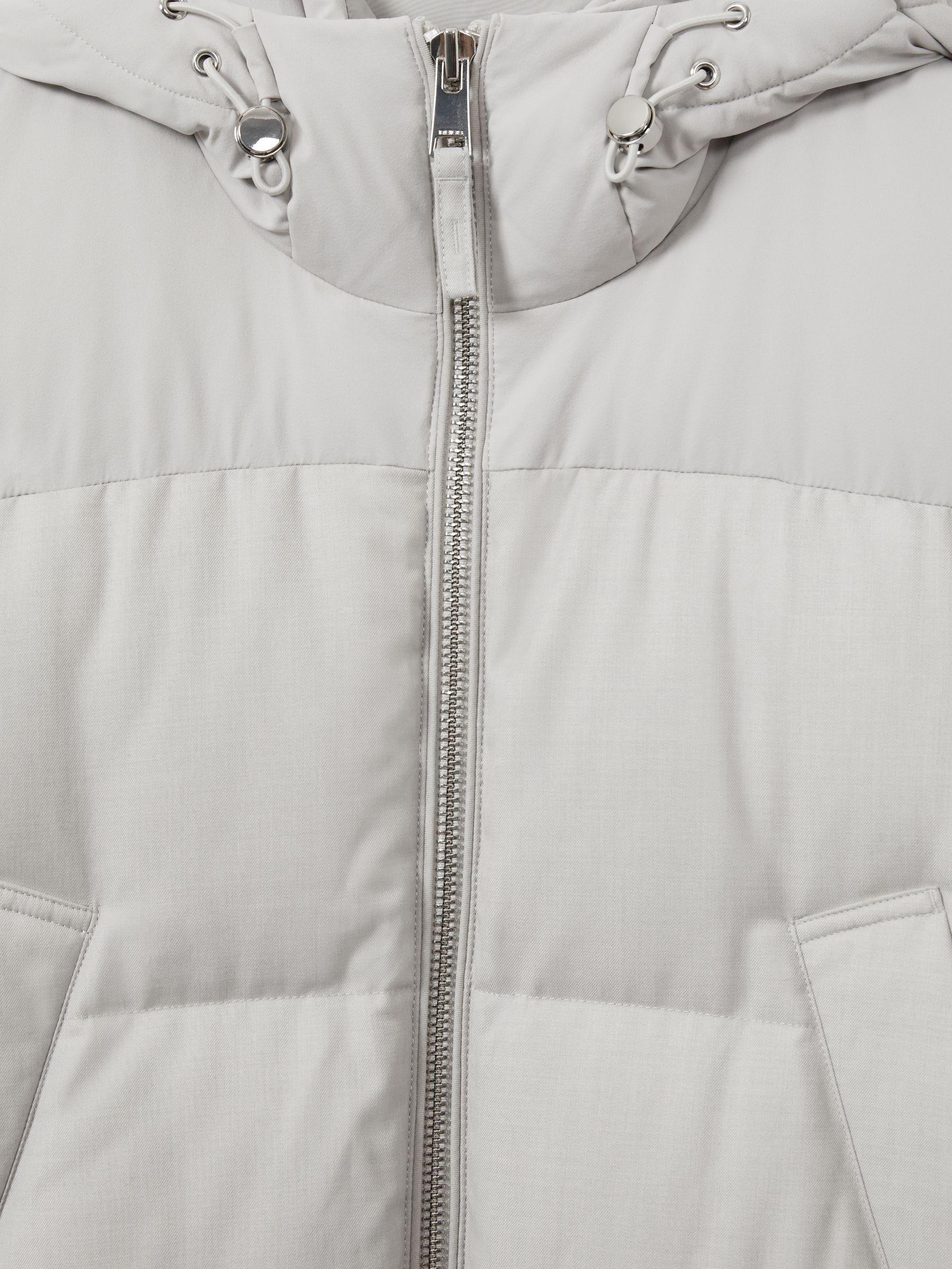 Quilted Longline Puffer Jacket in Grey Product Image