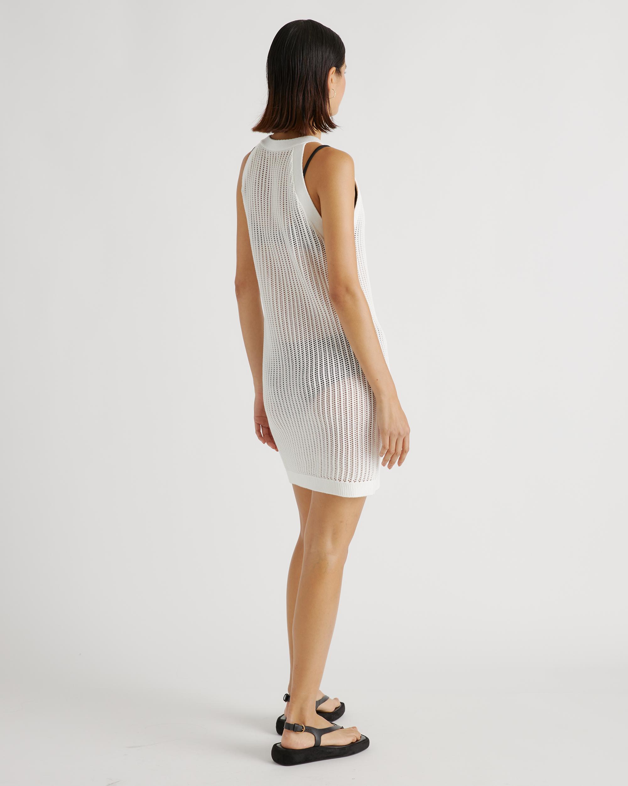 Quince | Women's Open-Knit Cover-Up Mini Dress Size XL, Organic Cotton Product Image