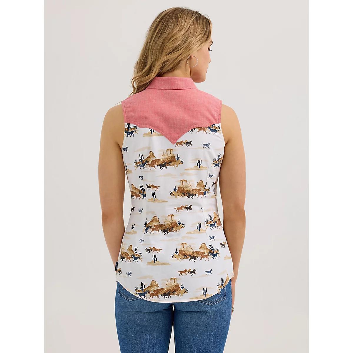 Women's Wrangler Desert Slim Western Snap Tank Desert Product Image