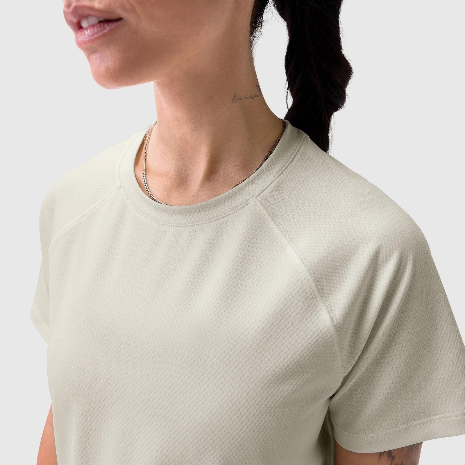 W018. AeroSilver® Cropped Tee - Ivory Cream Product Image