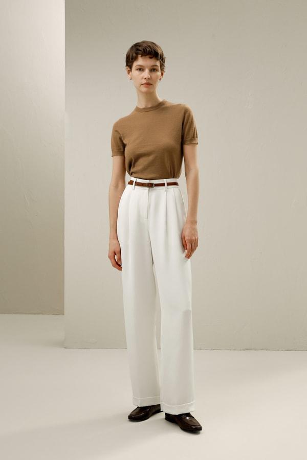 LILYSILK Short Sleeve Cashmere Jumper for Women Black 100% A-Grade Cashmere Soft Round Neck T-Shirt M Product Image