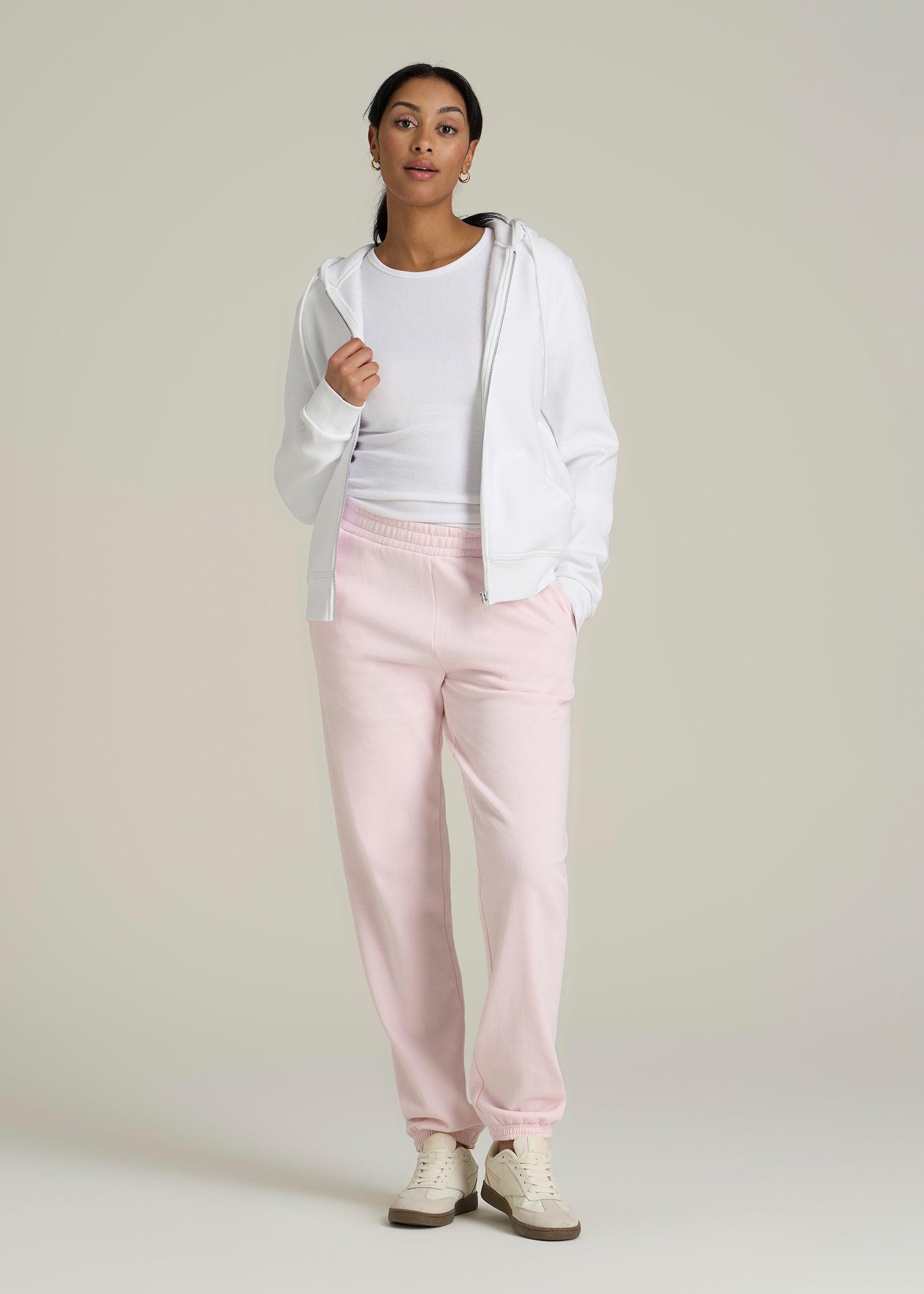 Wearever Fleece Full-Zip Hoodie for Tall Women in Optic White Female Product Image