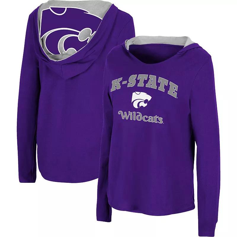 Women's Colosseum Purple Kansas State Wildcats Catalina Hoodie Long Sleeve T-Shirt,  Product Image