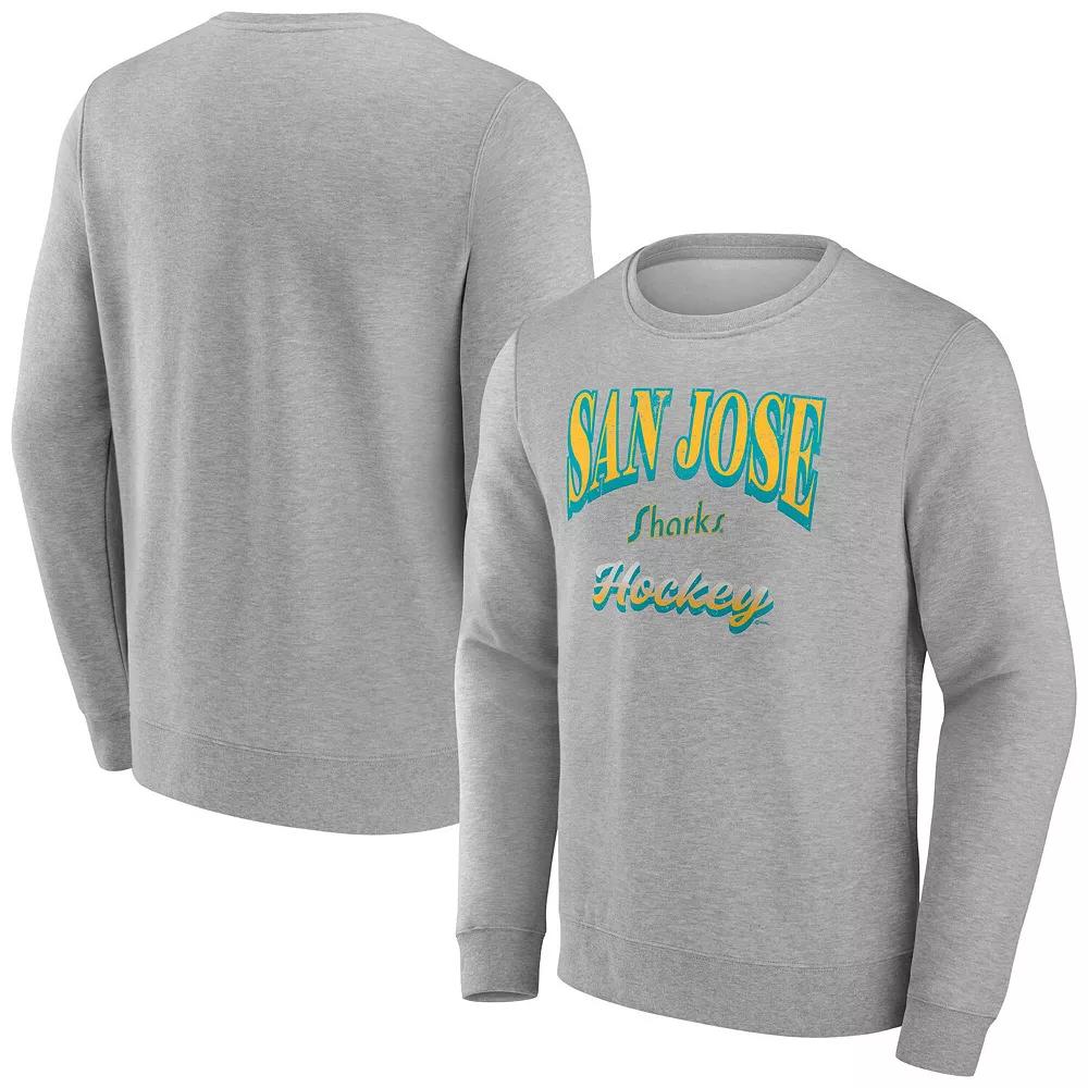 Men's Fanatics Gray San Jose Sharks Light the Candle Fleece Pullover Sweatshirt,  Product Image