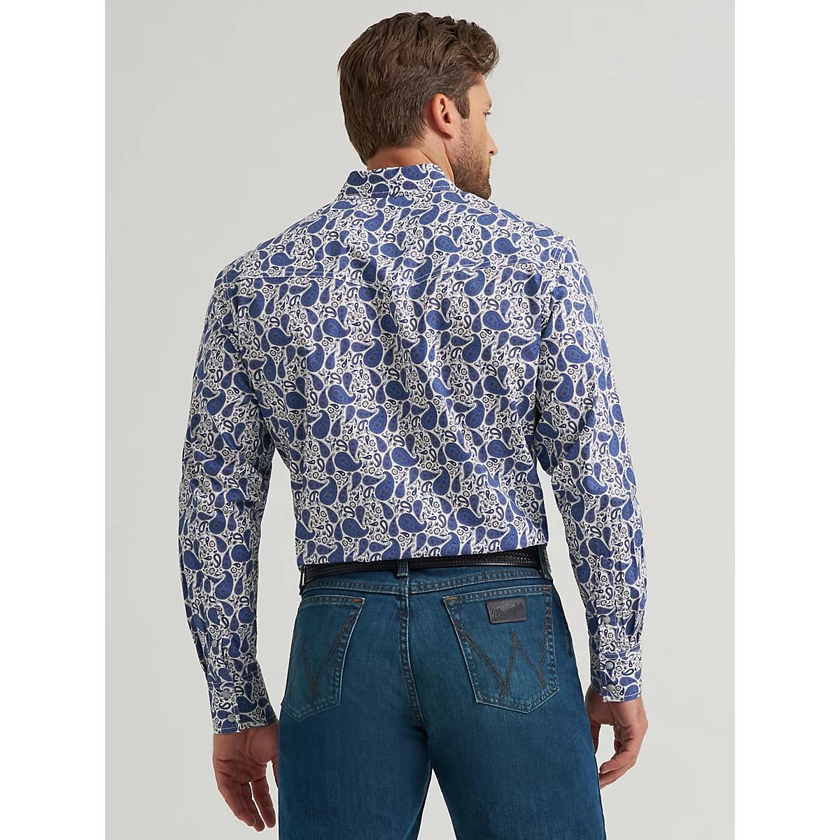 Men's 20X® Competition Advanced Comfort Long Sleeve Two Pocket Western Snap Shirt in Atlantic Paisley Product Image