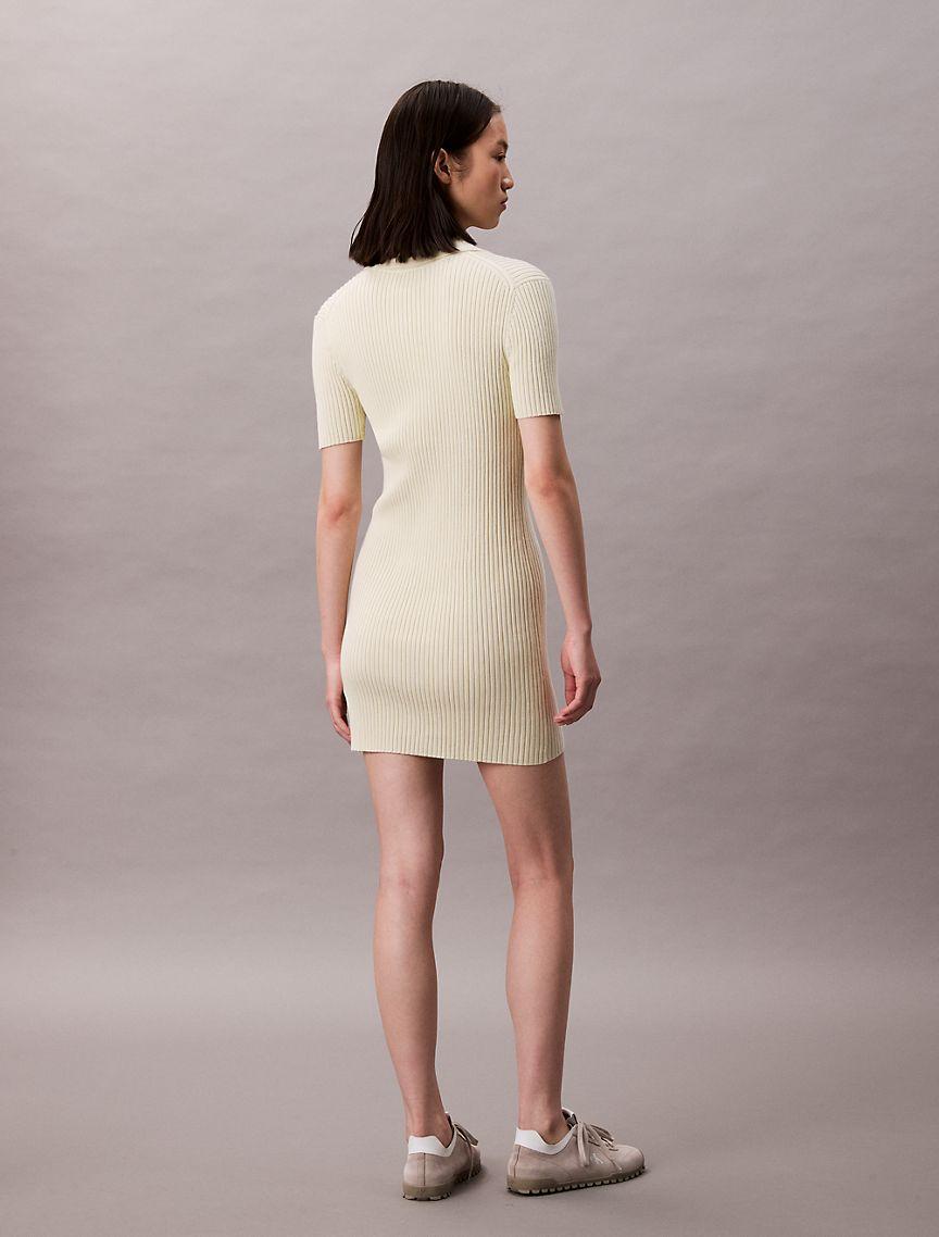 Cotton Rib Polo Mini Dress Product Image
