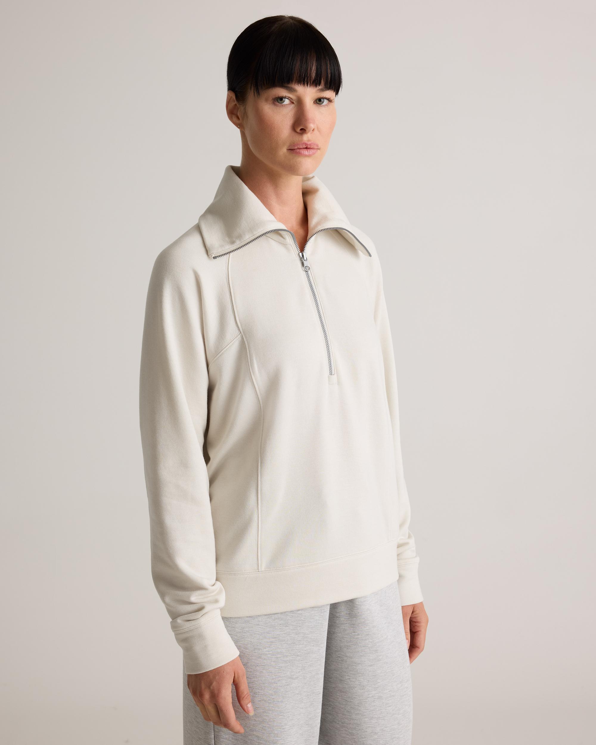 Quince | Women's SuperSoft Fleece Half Zip Lenzing Modal Product Image