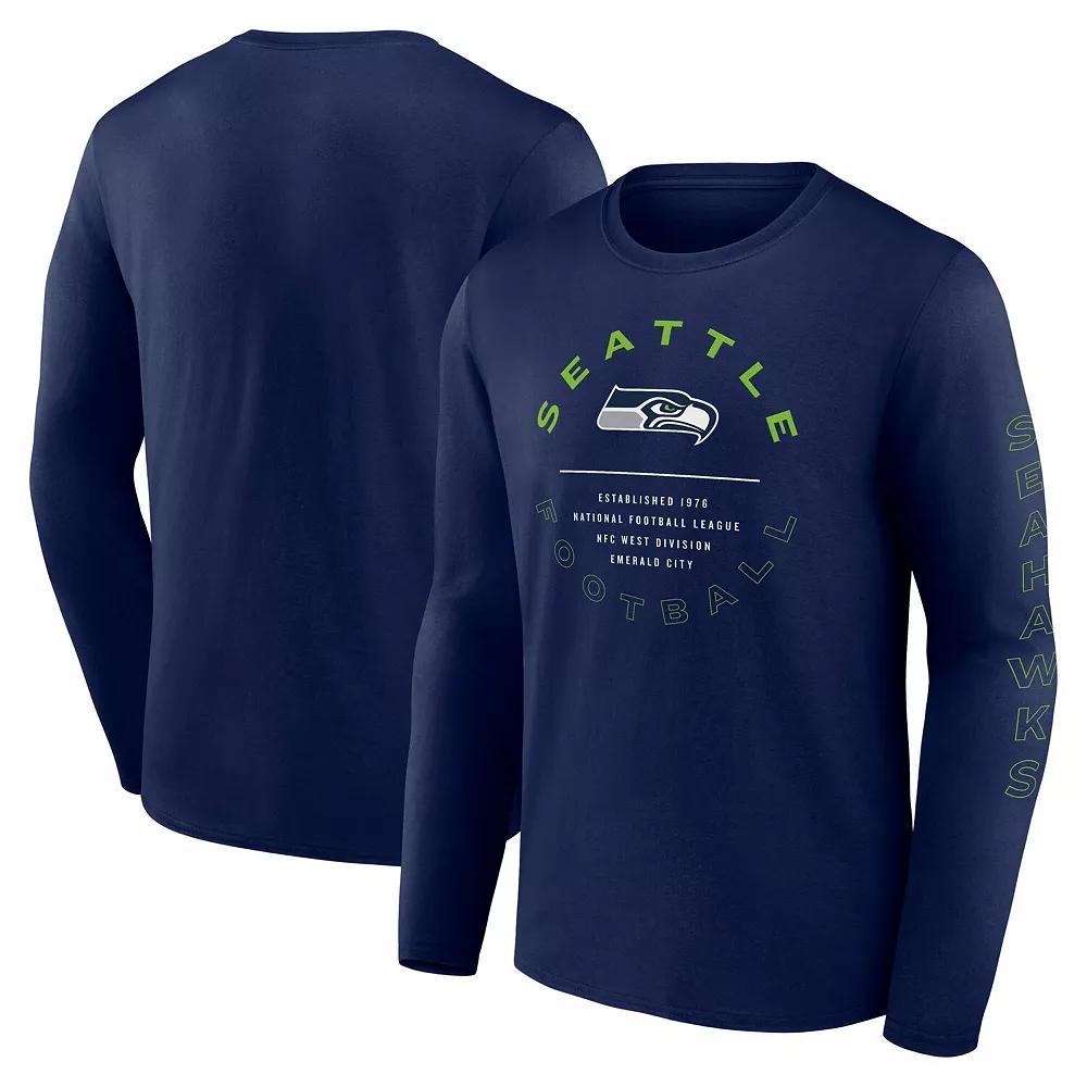 Men's Fanatics College Navy Seattle Seahawks Stat Sheet Long Sleeve T-Shirt, Size: 2XL, Team Product Image