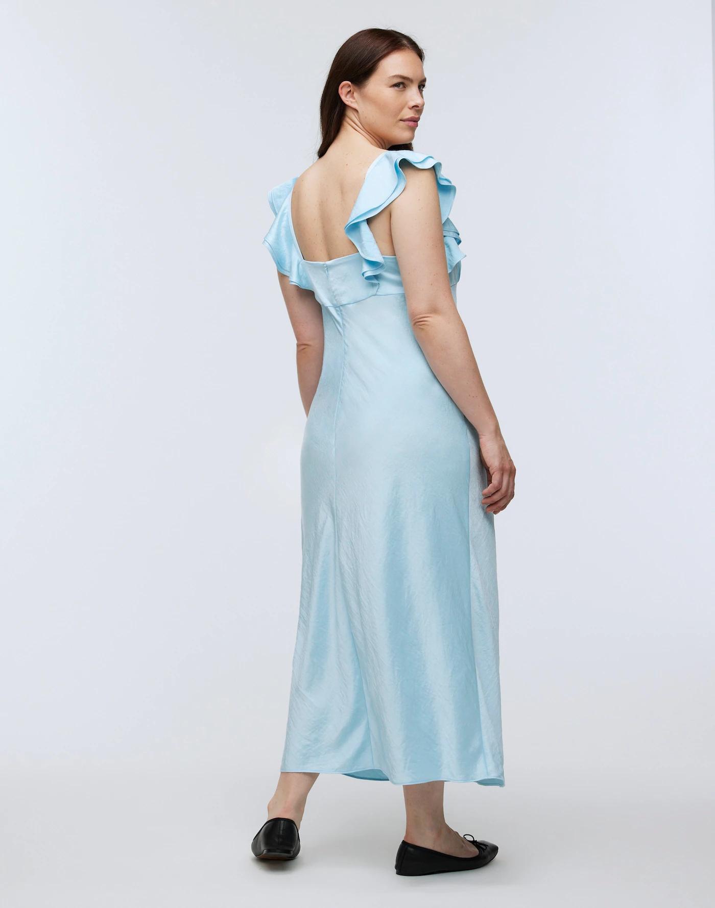 Flutter-Sleeve Maxi Slip Dress Product Image