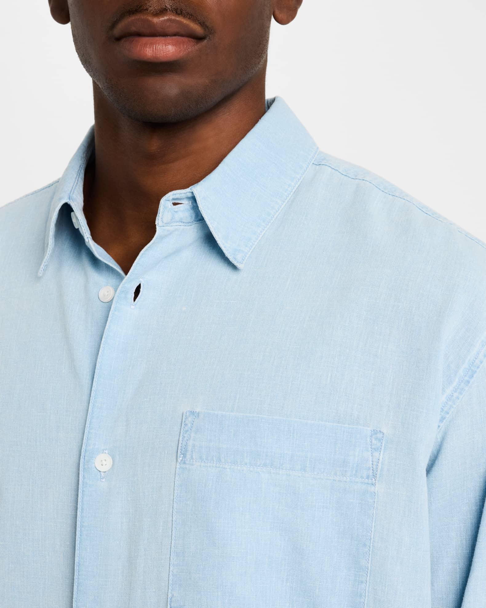 Men's Chambray Button-Down Shirt Product Image