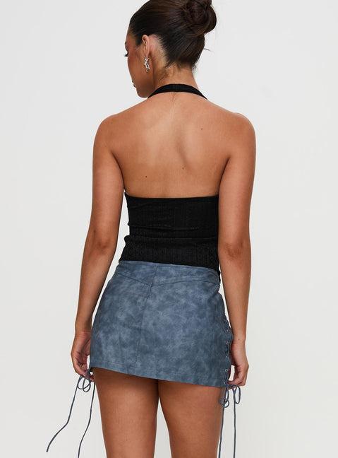 Ceejay Faux Leather Mini Skirt Slate Product Image