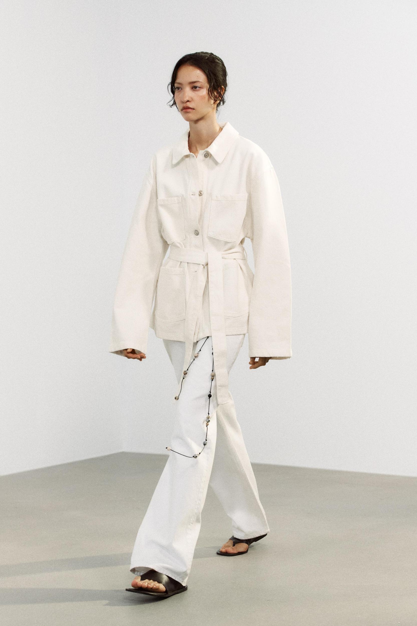 BELTED TRF DENIM JACKET Product Image