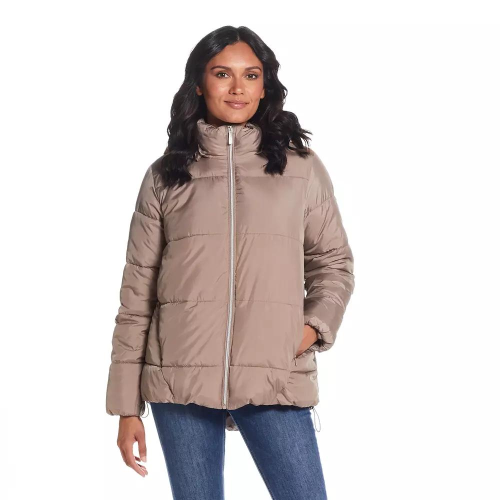 Women's Weathercast Hood Puffer Coat, Size: XL, Brown Product Image