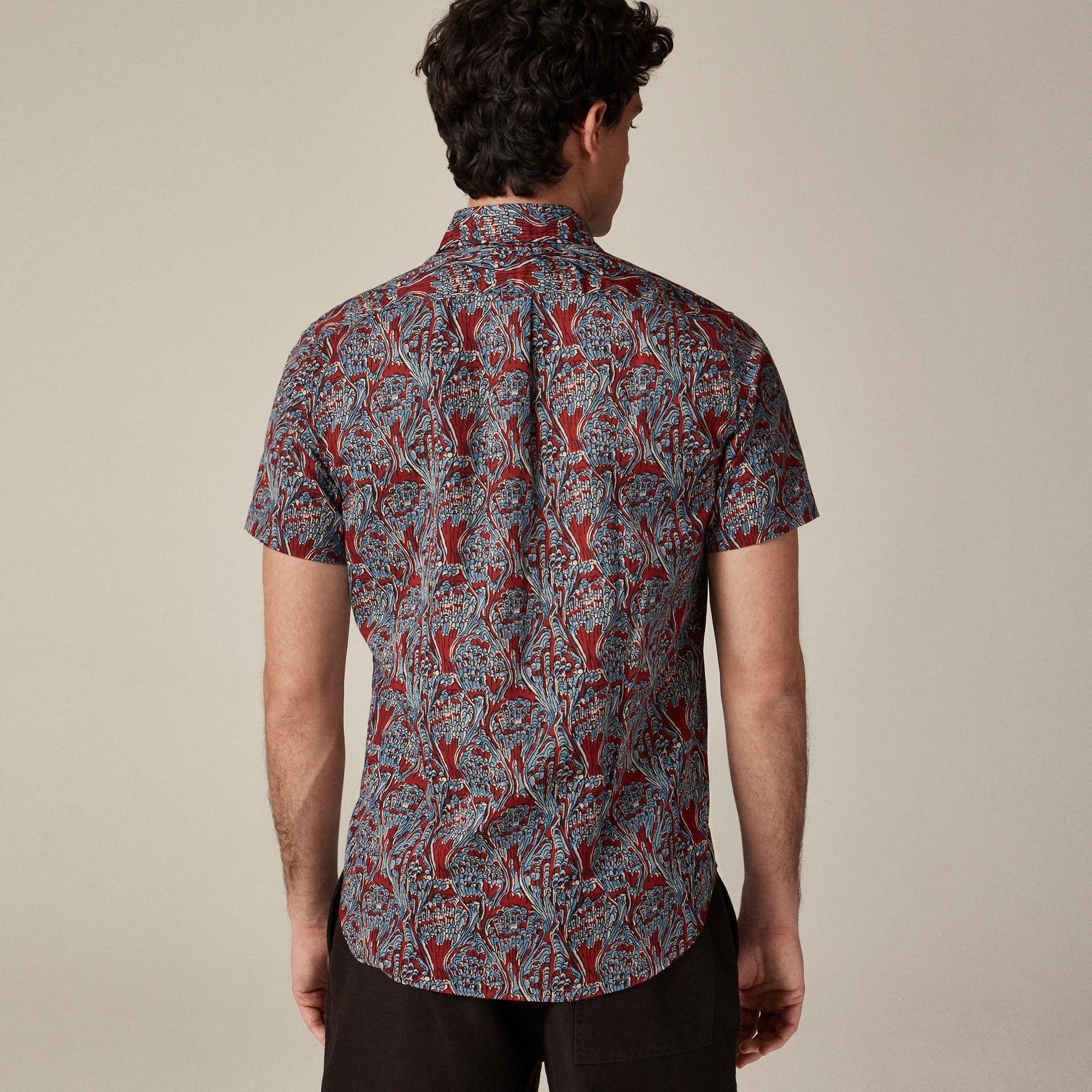 Short-sleeve cotton-linen blend shirt in print Product Image