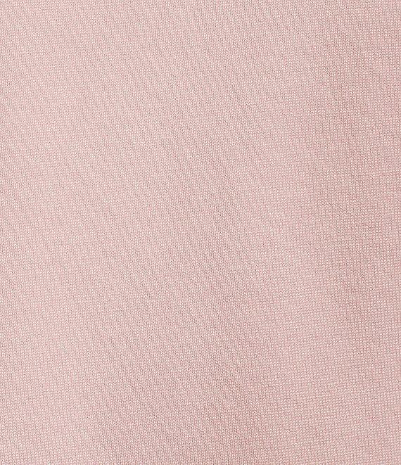 KARL LAGERFELD PARIS Knit Solid V-Neck Short Stripe Puff Sleeve Sweater Product Image