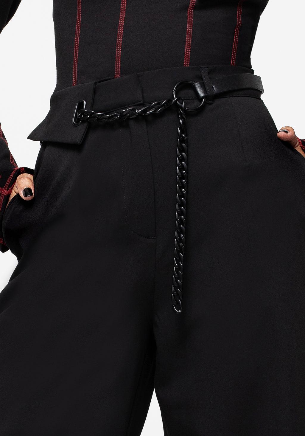 Hellion Chain Belt Wide Leg Trousers Product Image
