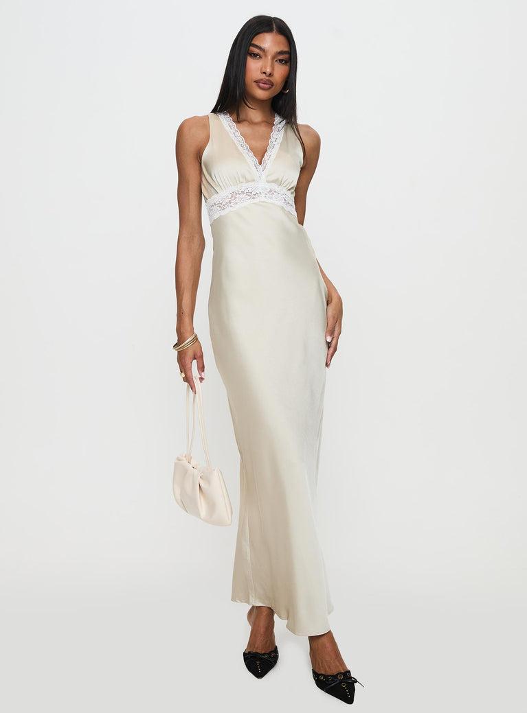 Persefonie Lace Maxi Dress Champagne Product Image
