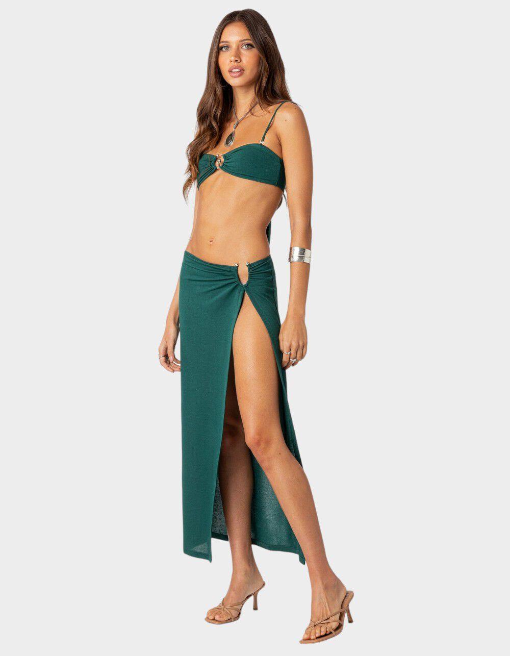EDIKTED Nyssa Wrap Midi Skirt - GREEN Product Image