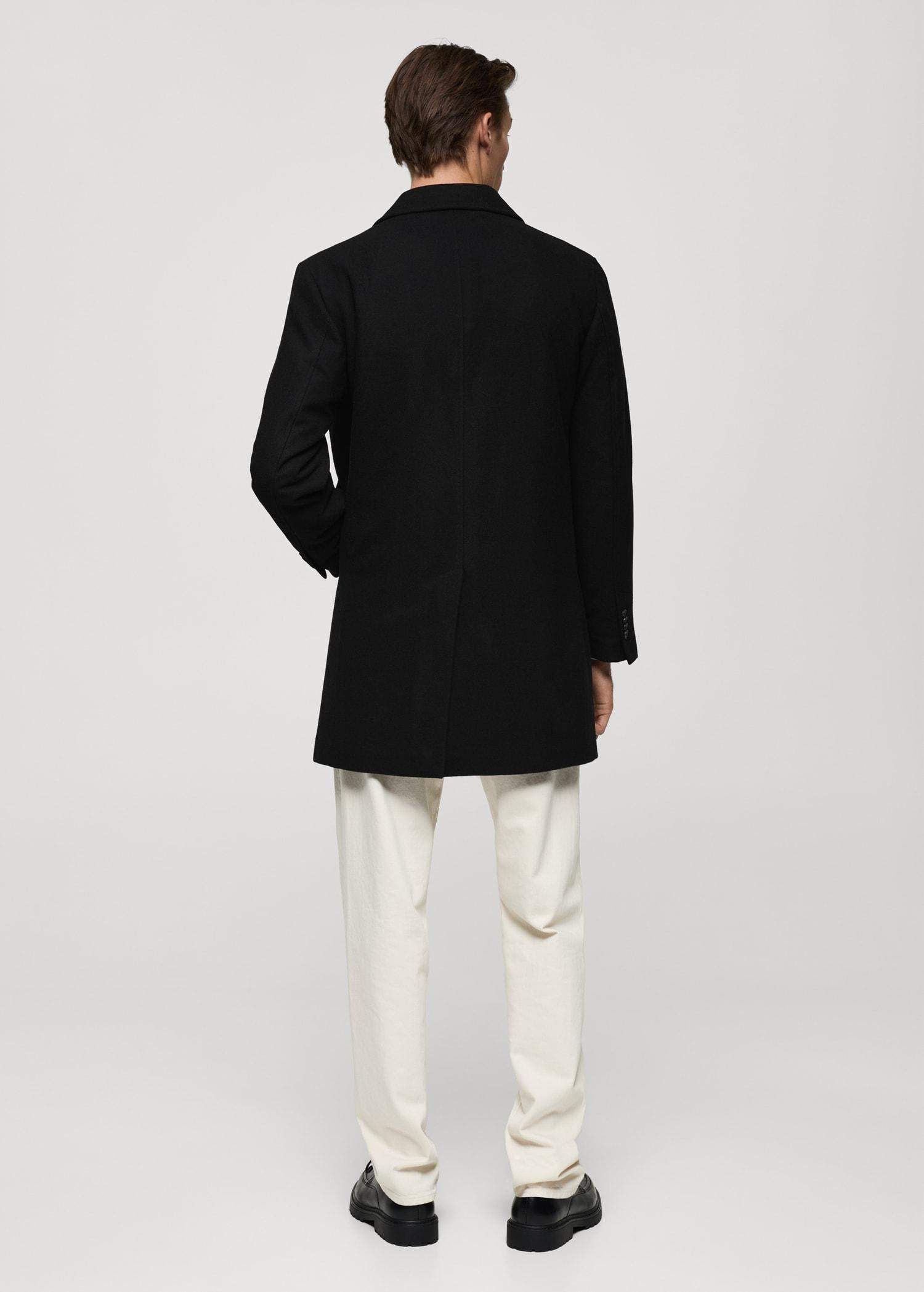 Regular fit quilted wool coat - Men | MANGO USA Product Image