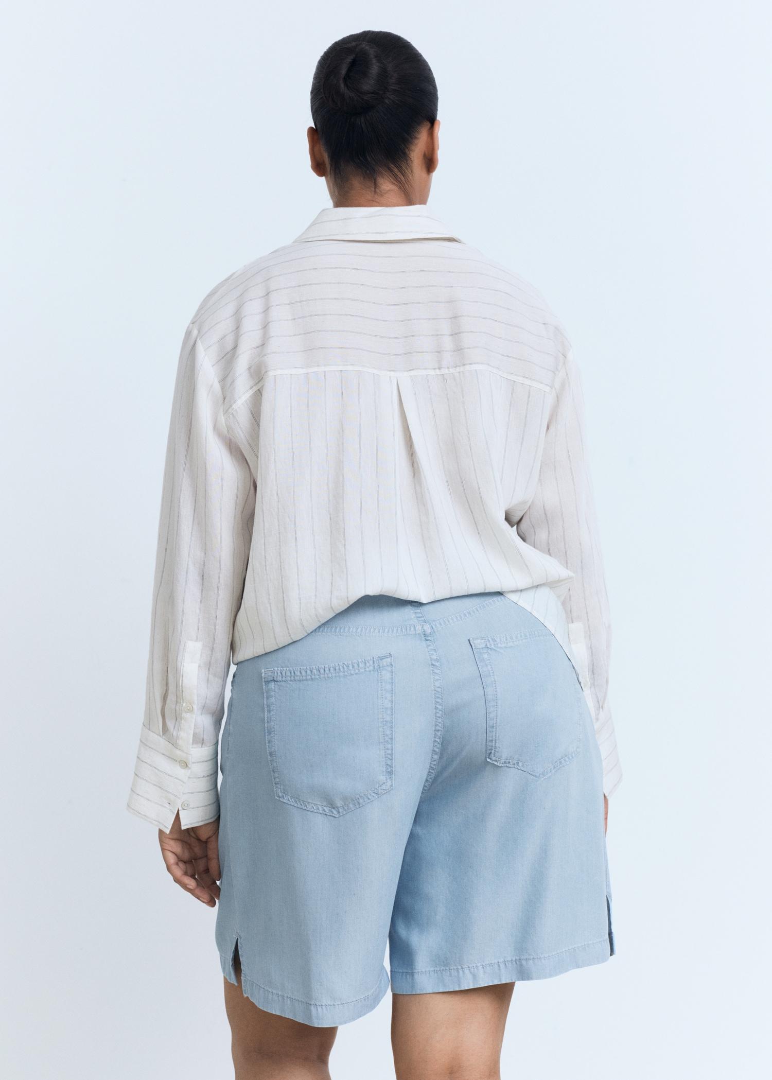 Straight-fit lyocell bermuda shorts - Women | MANGO USA Product Image