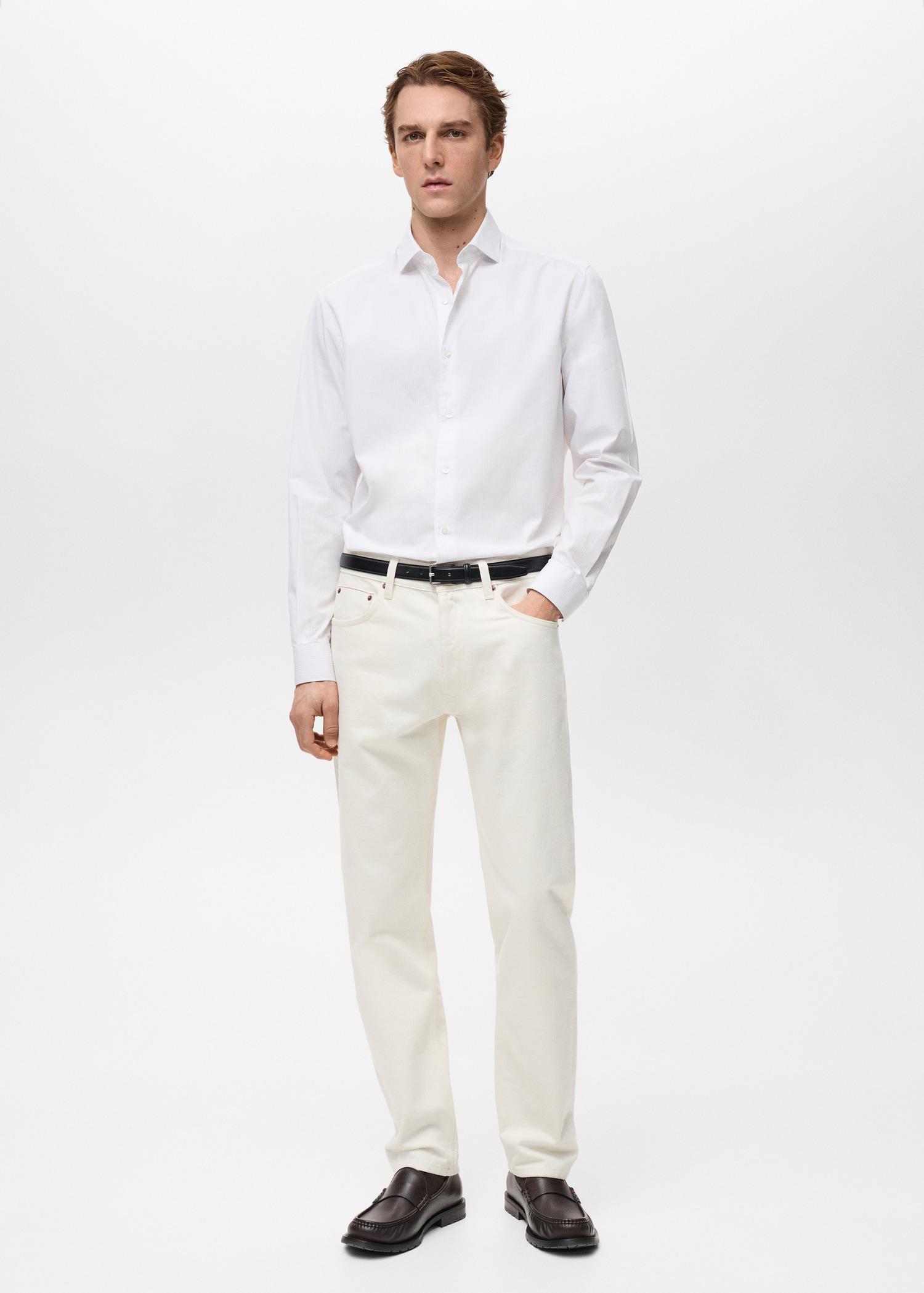 100% cotton striped shirt - Men | MANGO USA Product Image