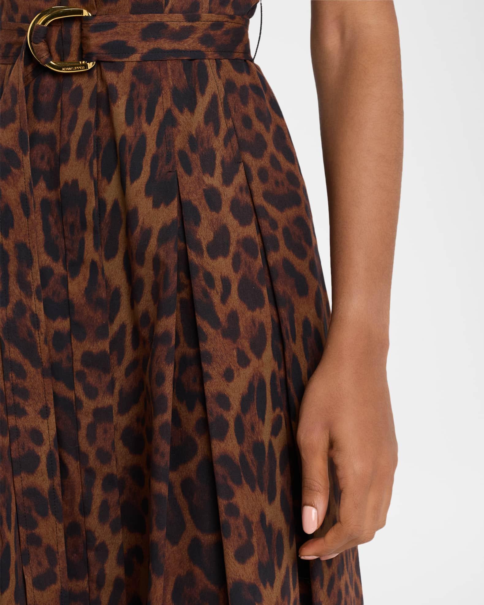 Leighton Leopard-Print Belted Midi Shirtdress Product Image