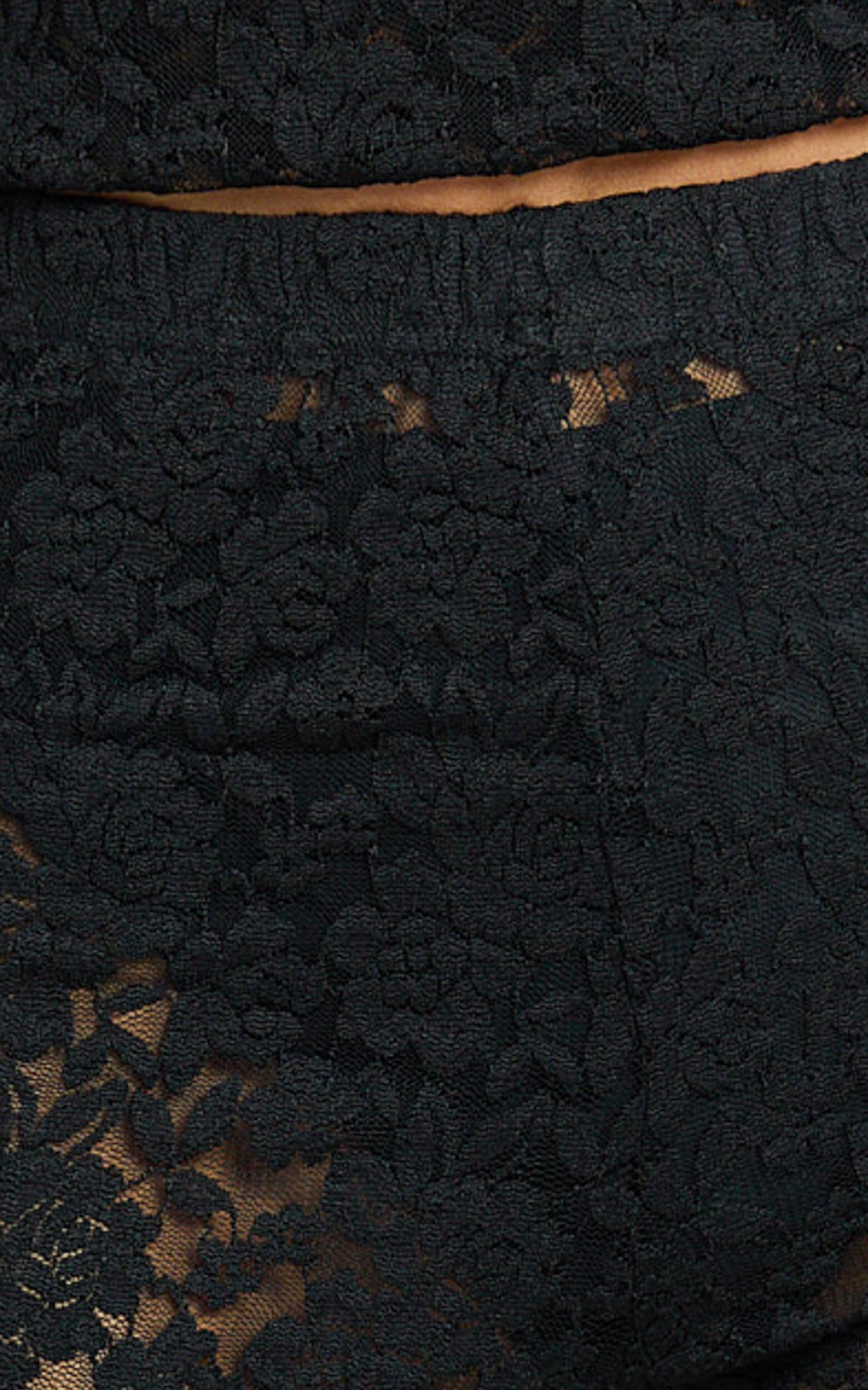 Roxanna Pants - Low Rise Lace Side Split Capri Pants in Black Product Image