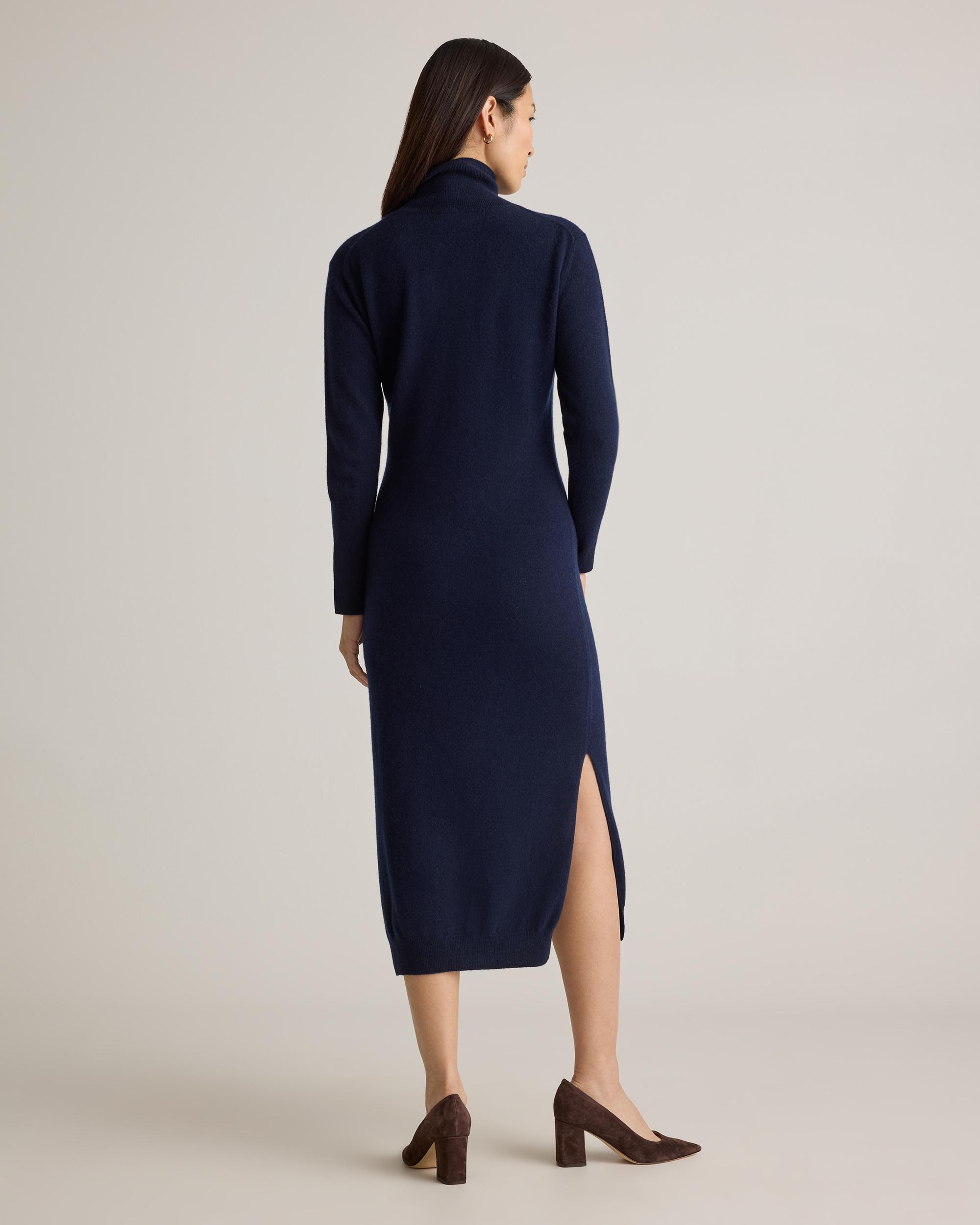 Quince | Women's Mongolian Cashmere Turtleneck Midi Sweater Dress Product Image
