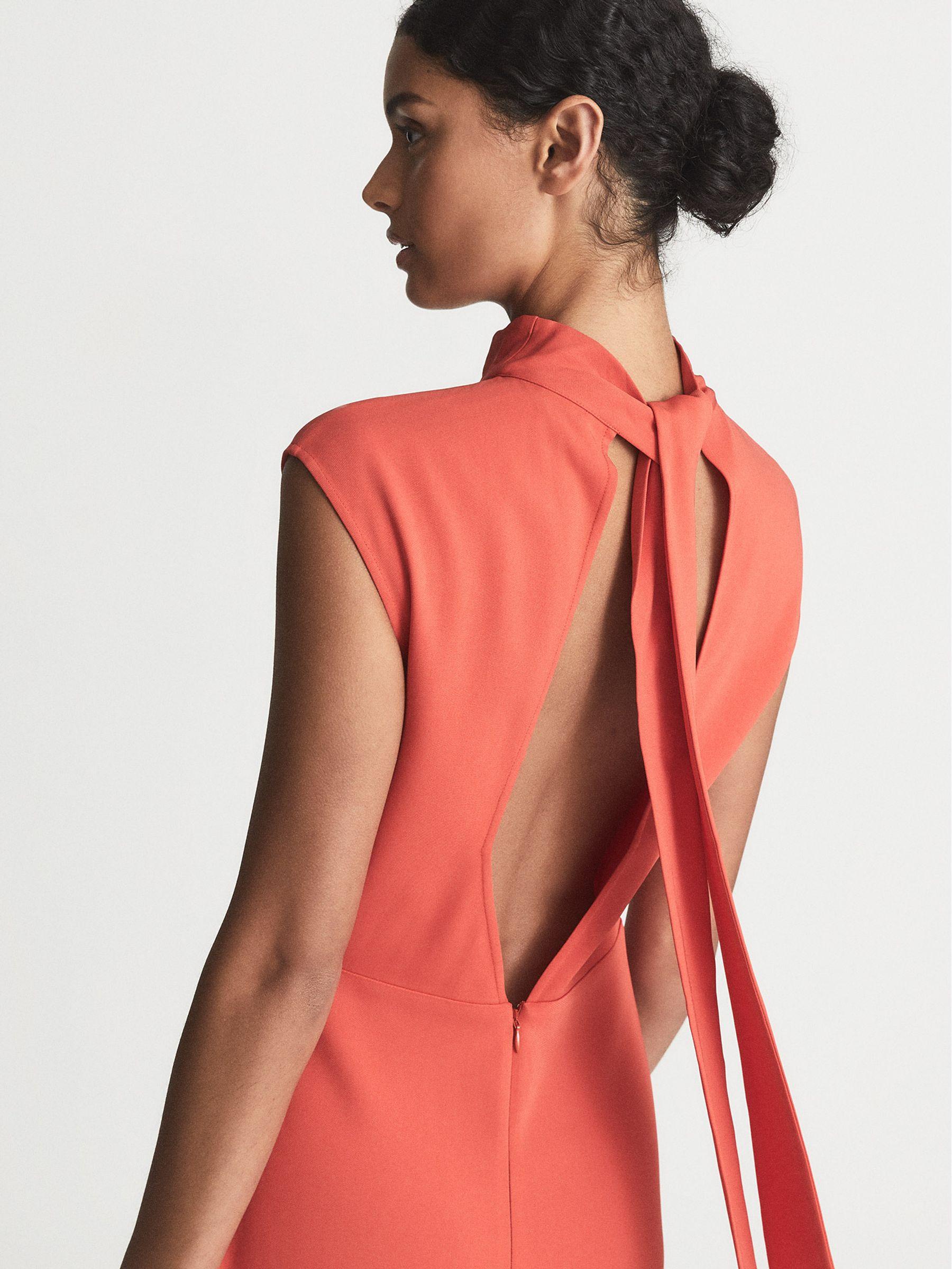Regular Open Back Midi Dress in Orange Product Image