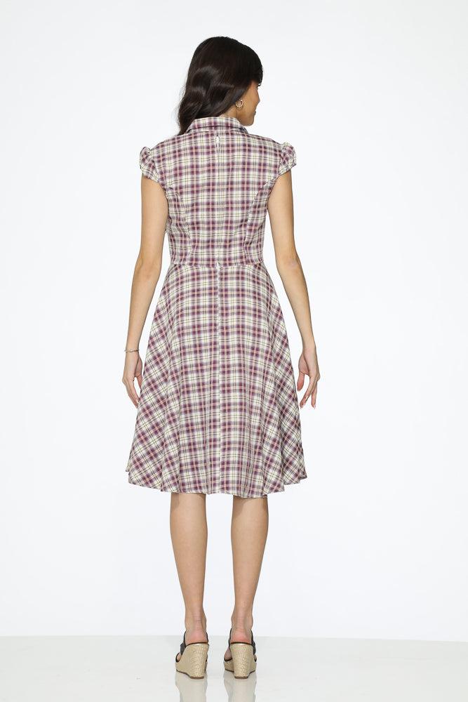 Purple Plaid Swing Dress Product Image