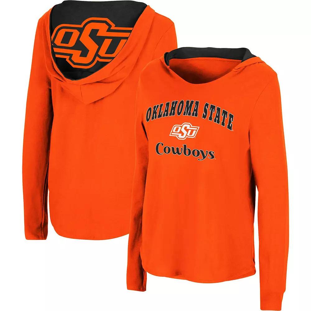 Women's Colosseum Orange Oklahoma State Cowboys Catalina Hoodie Long Sleeve T-Shirt,  Product Image