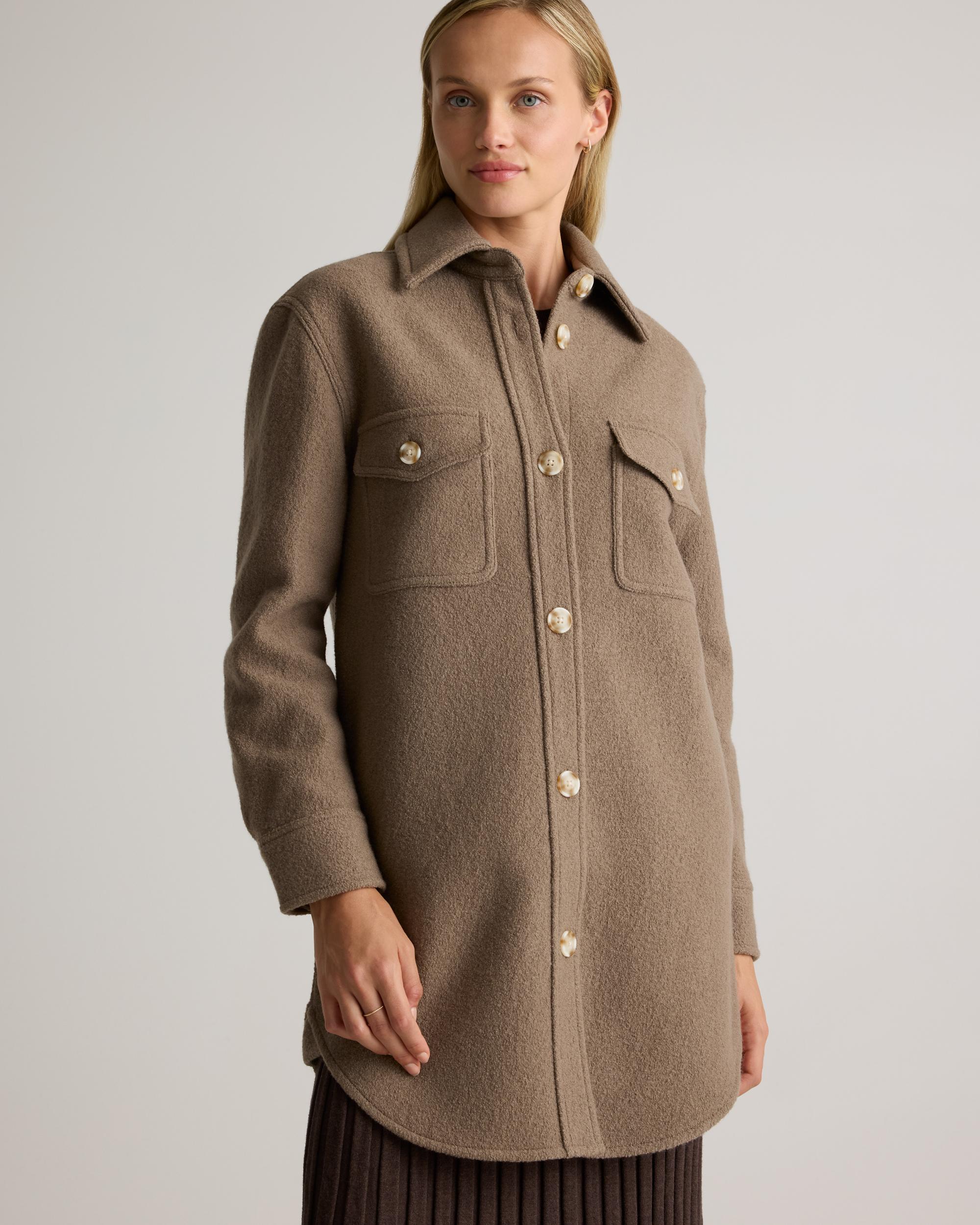 Quince | Women's 100% Merino Wool Long Shirt Jacket Size XL Product Image