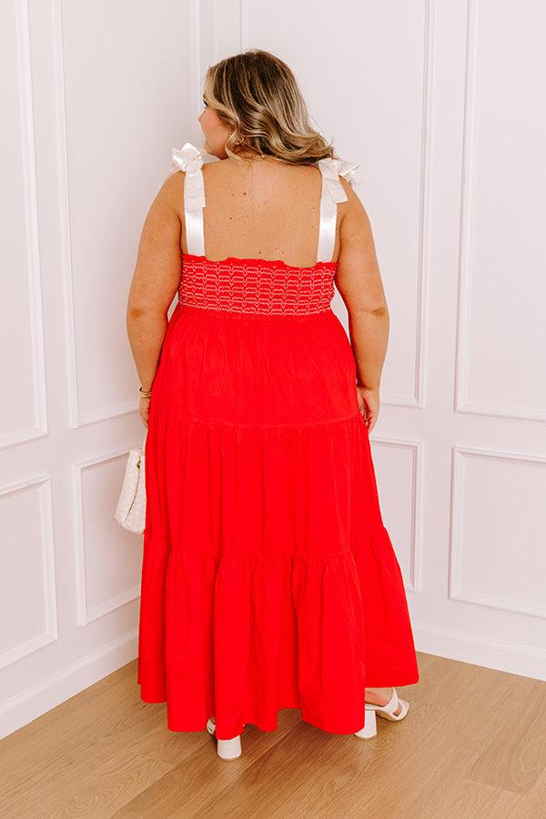 Favorite Love Story Smocked Midi in Red Curves Product Image