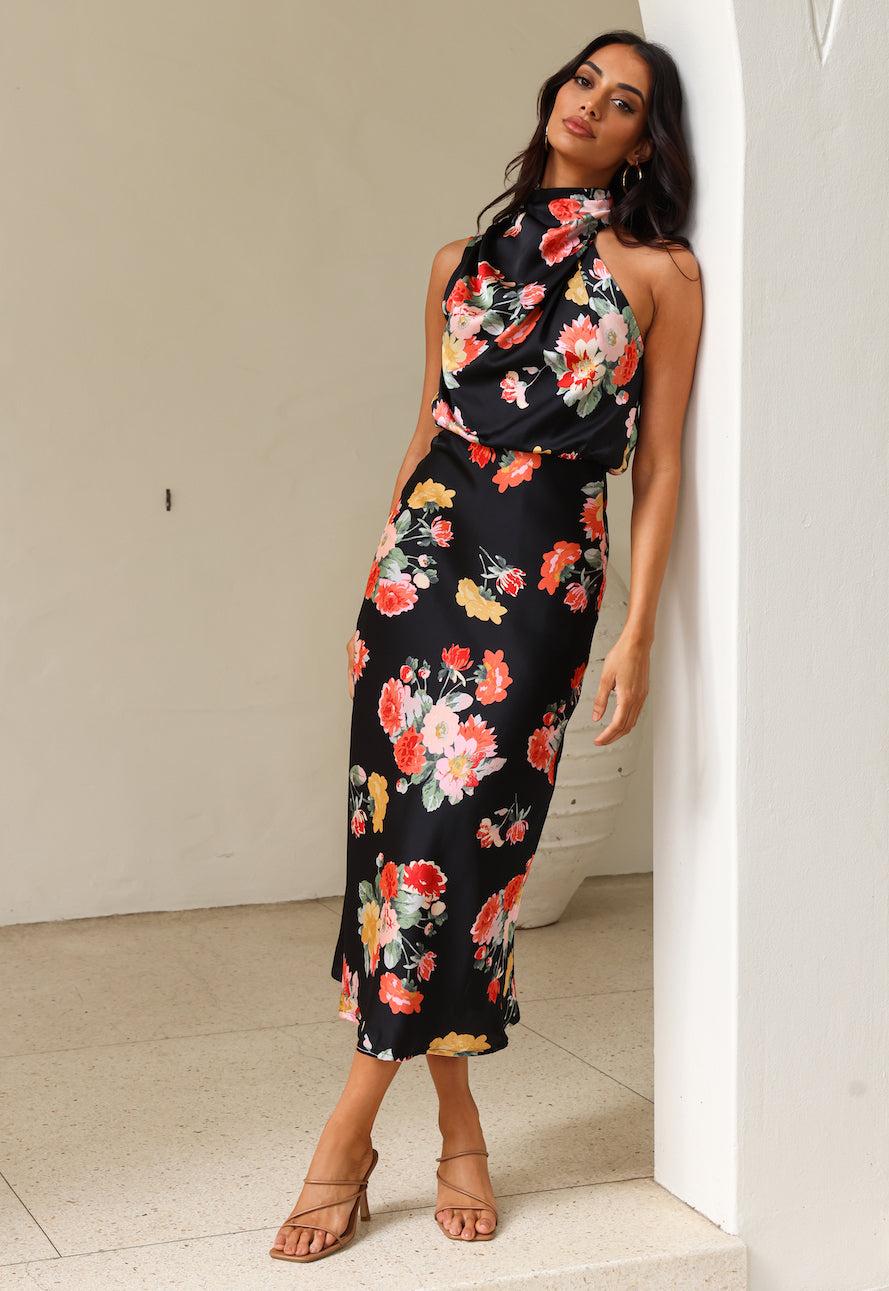 Let the Adventures Begin Midi Dress Black Product Image