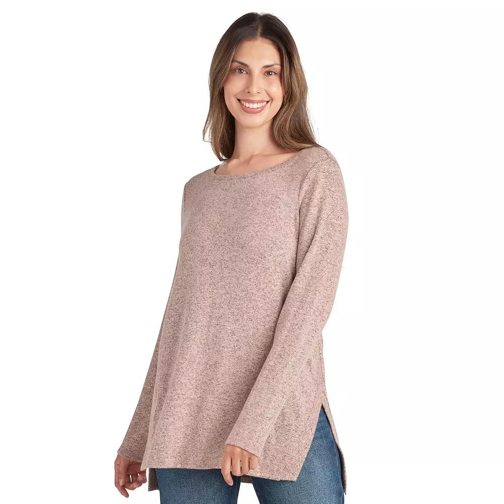 Womens AGB Long Sleeve Split Hem Tunic Pink Product Image