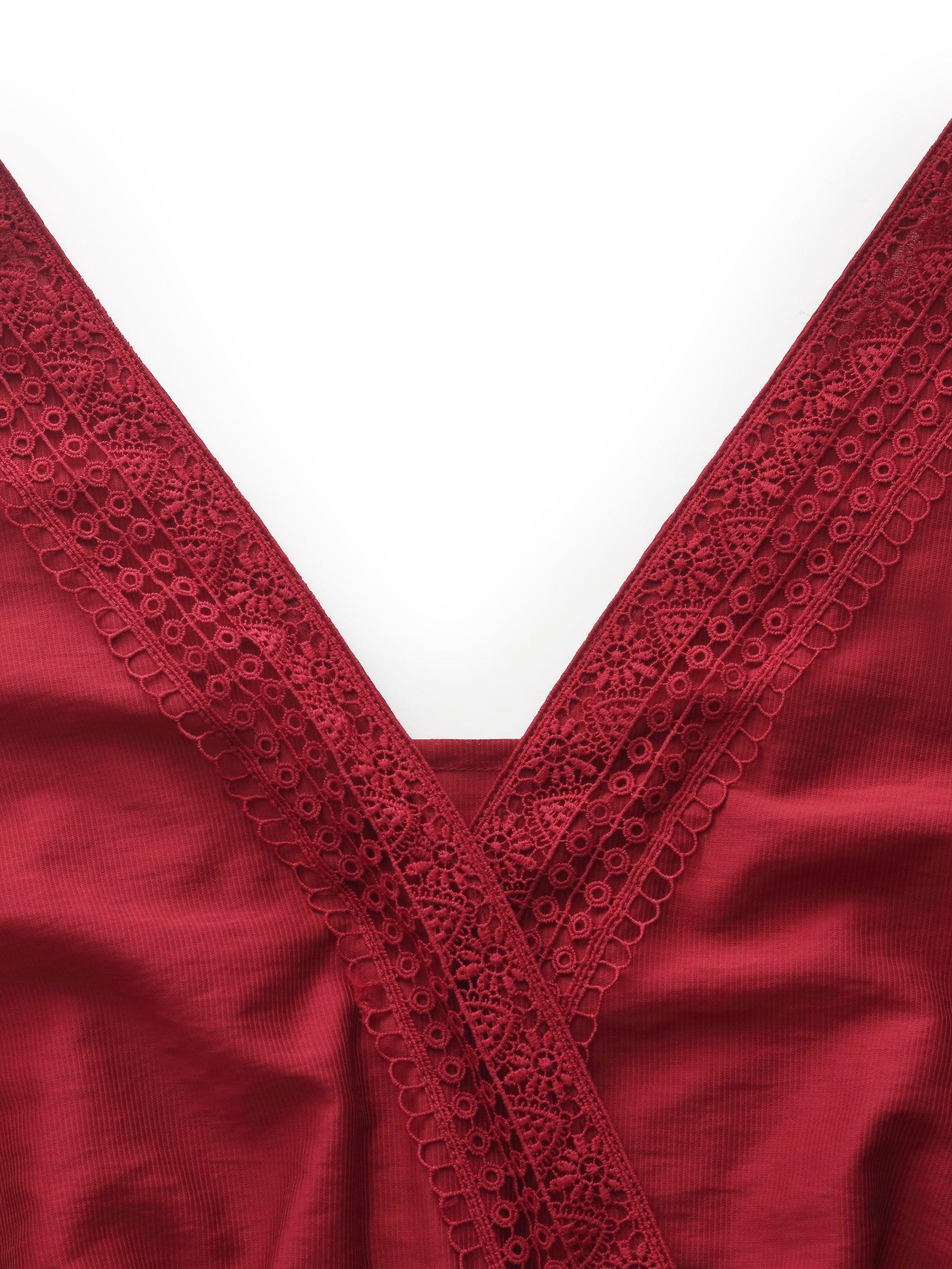 Tencel Lace Trim Women Maxi Vest Dress Product Image